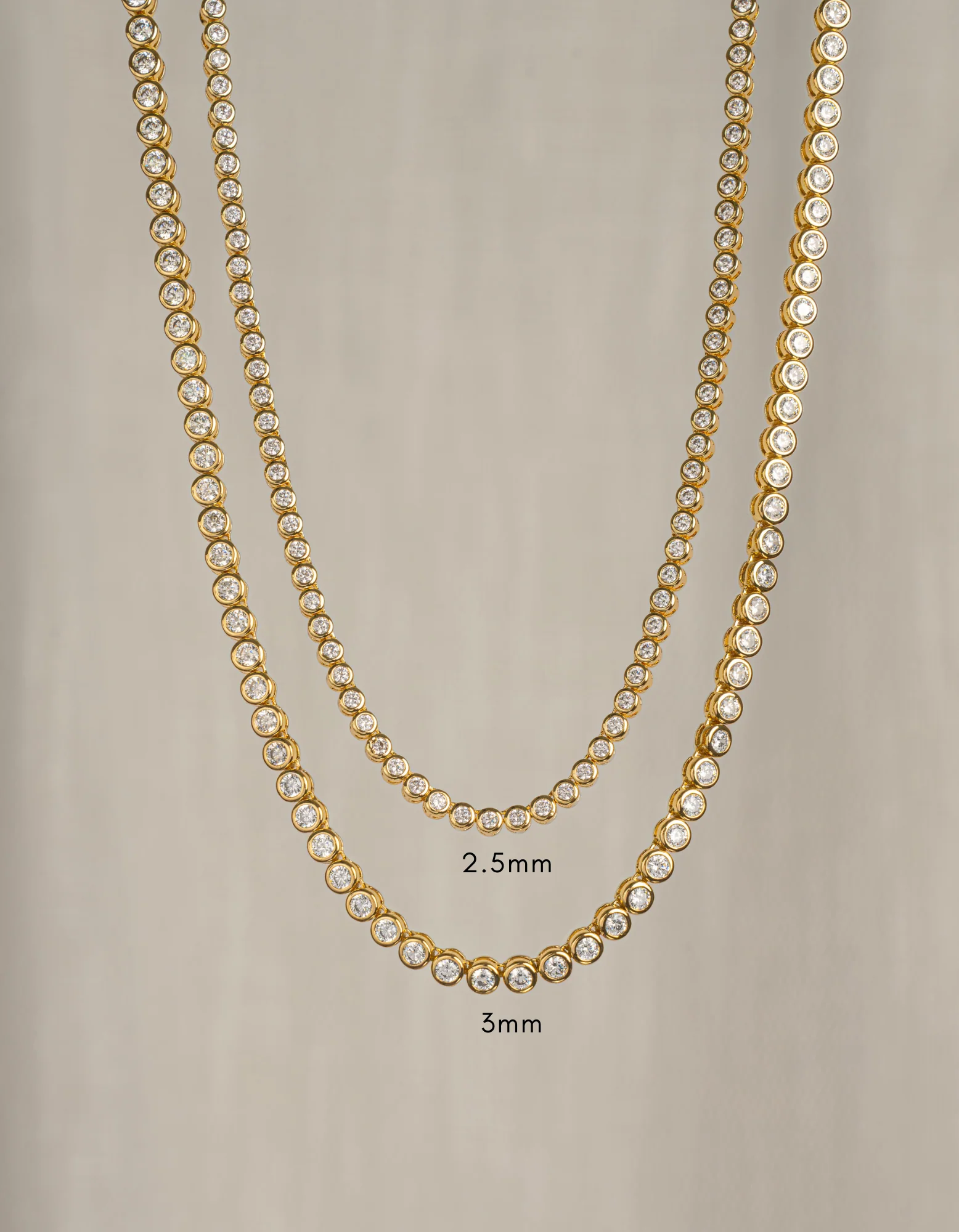3mm Round Bezel Tennis Necklace - Image 7