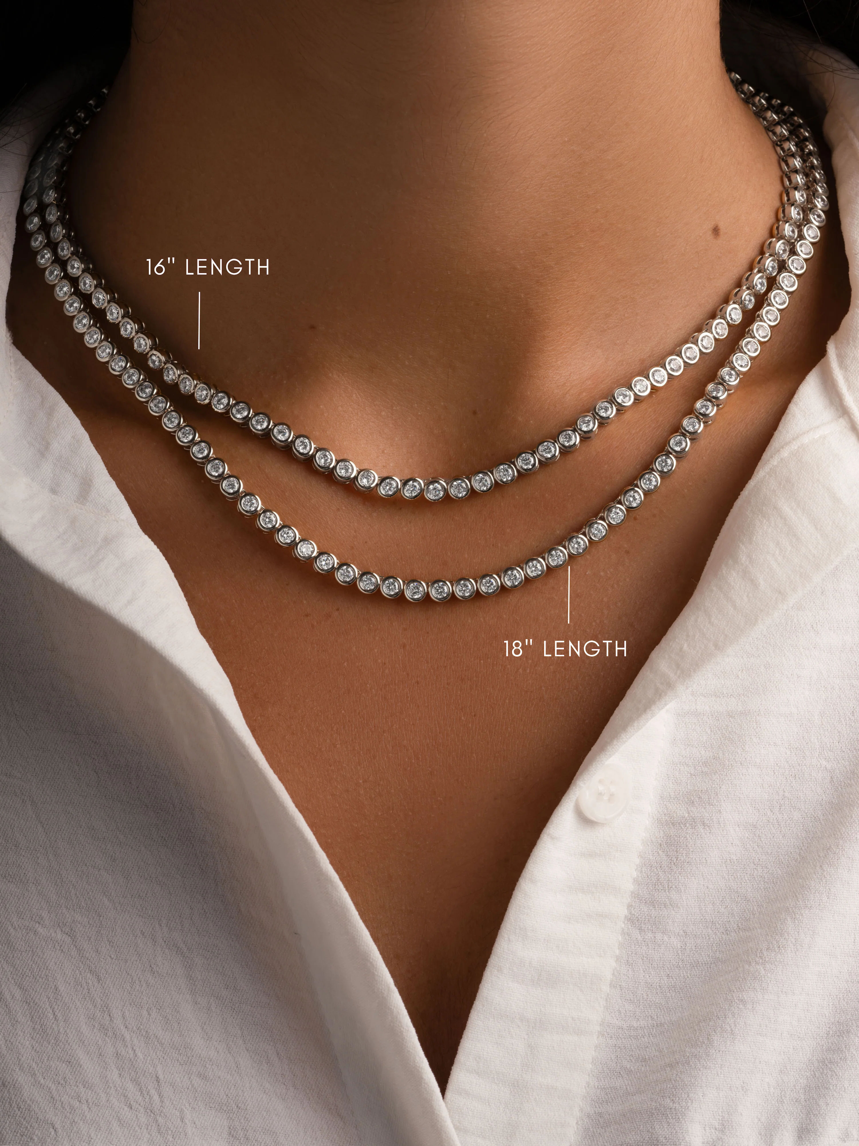 3mm Round Bezel Tennis Necklace - Image 8