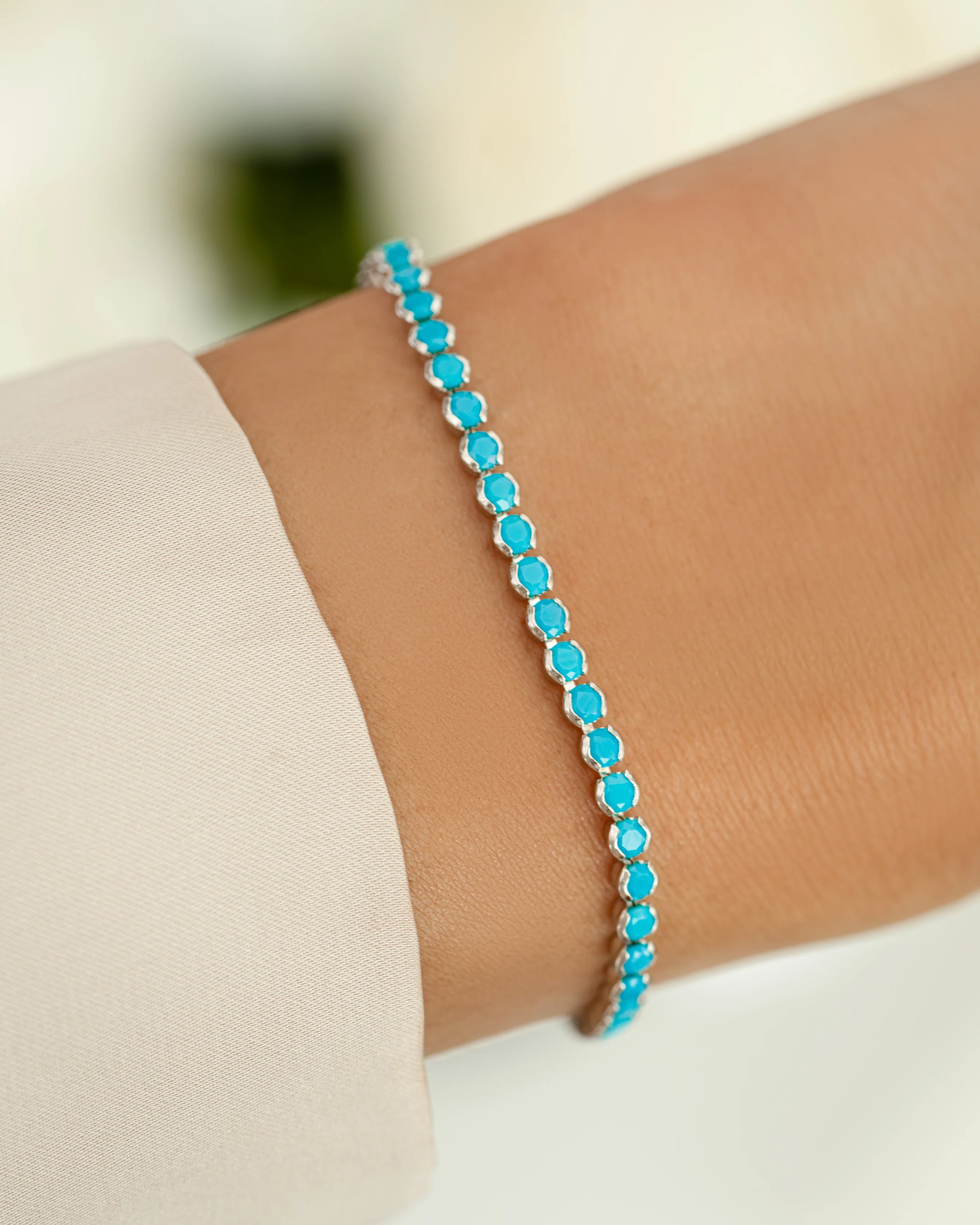 3mm Turquoise Tennis Bracelet - Image 4