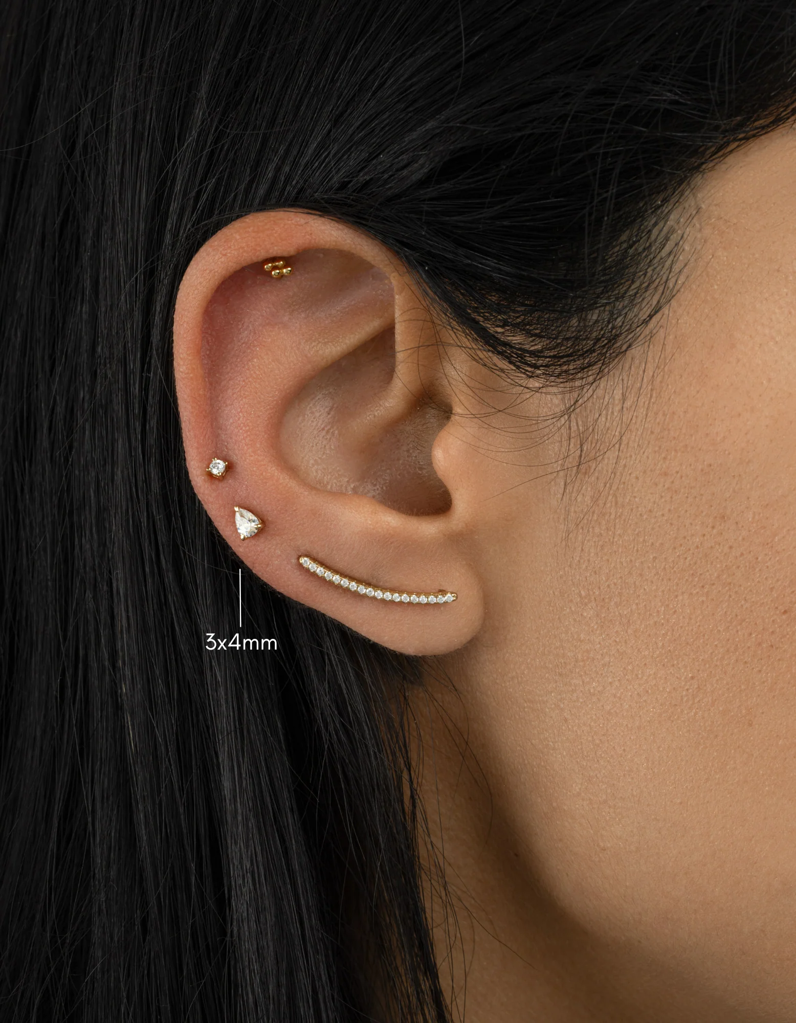 3x4mm Pear Studs - Image 6