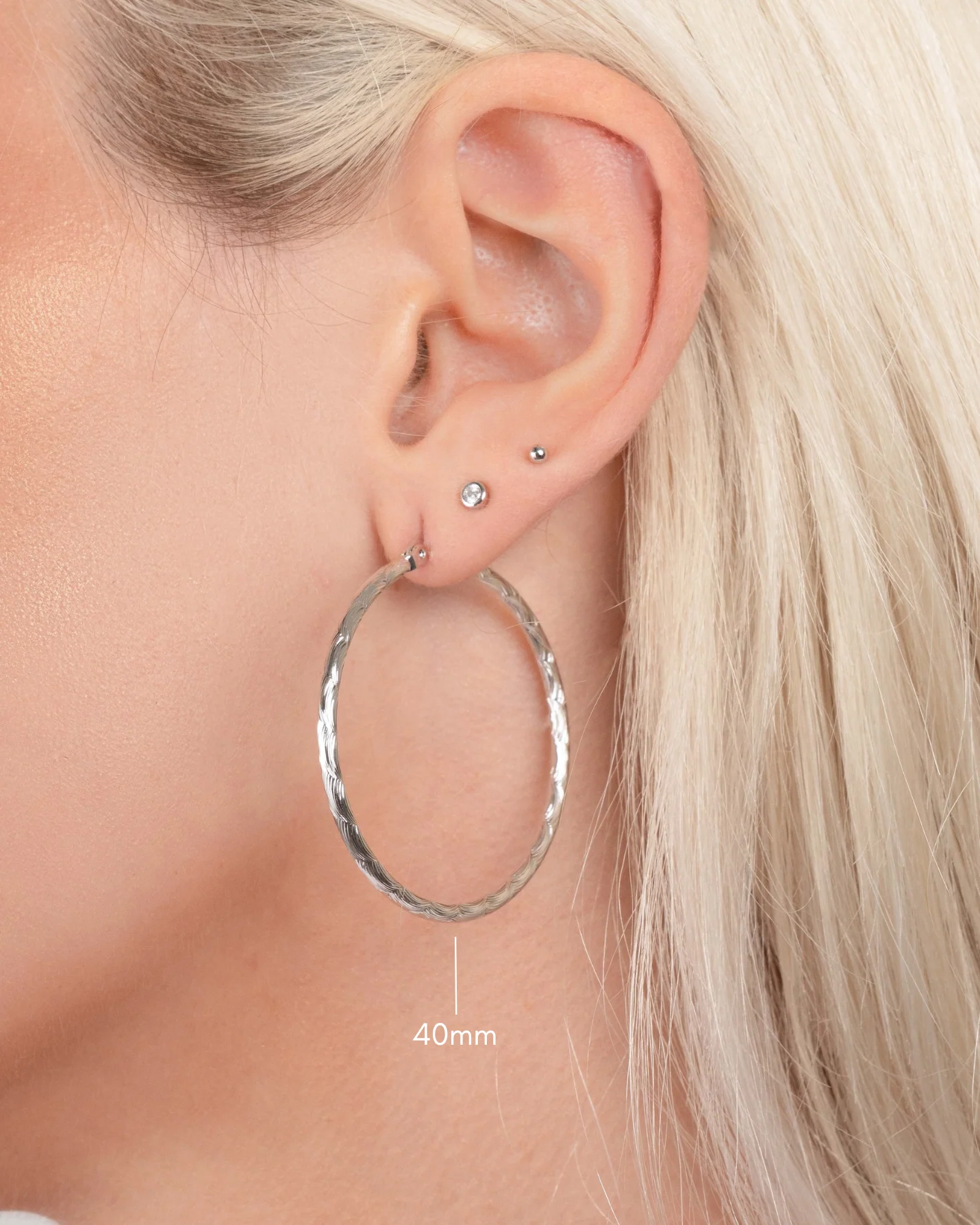 40mm Textured Hoops - Image 4