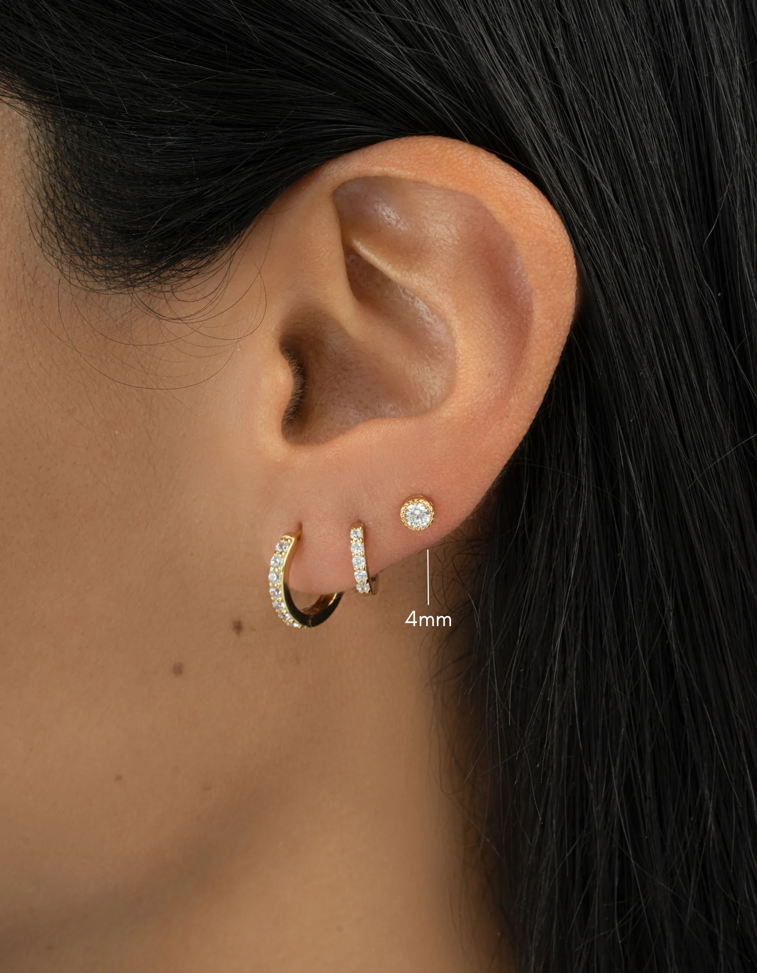 4mm Diamond Stud Earrings - Image 2