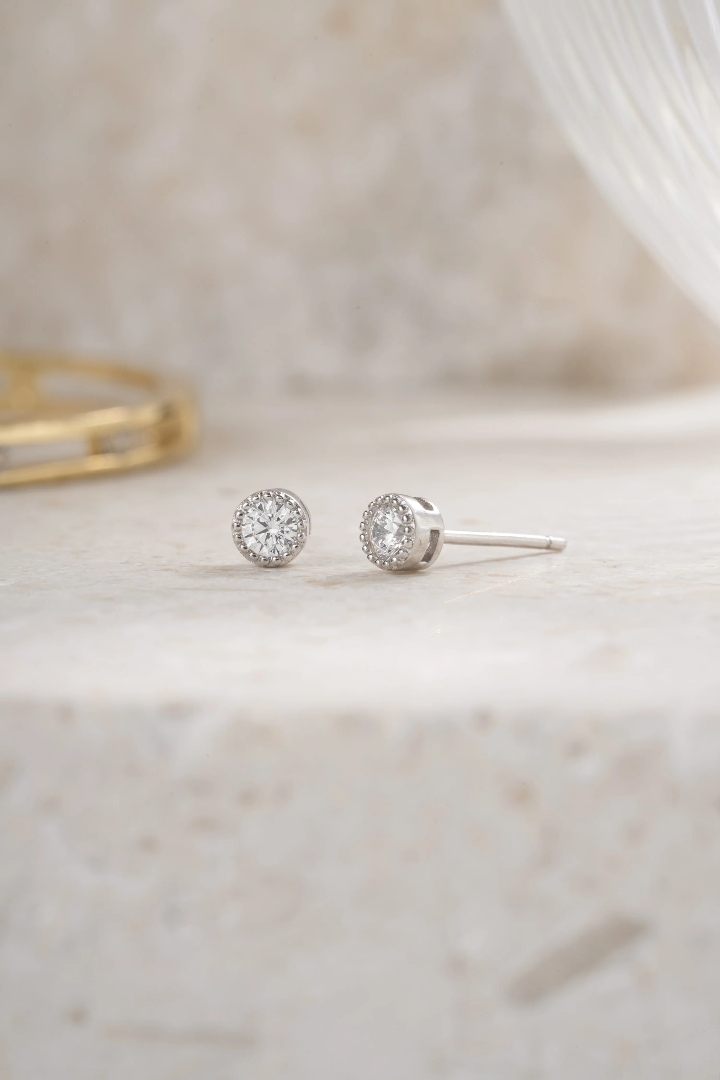 4mm Diamond Stud Earrings - Image 5