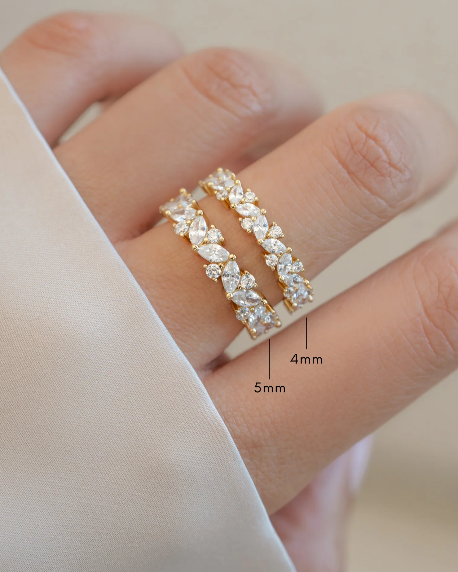 4mm Multi Stone Ring - Image 4