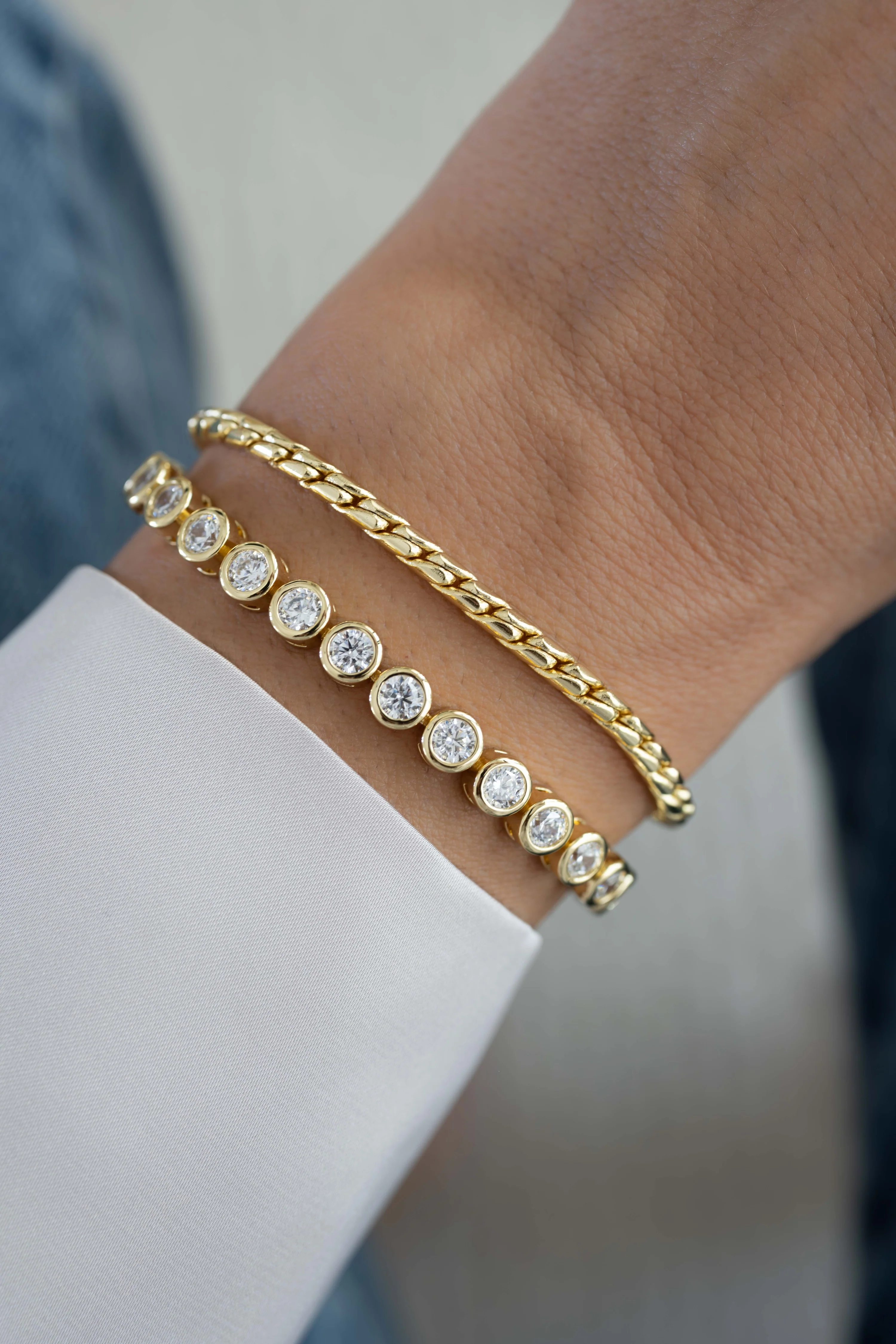 4mm Round Bezel Tennis Bracelet - Image 8
