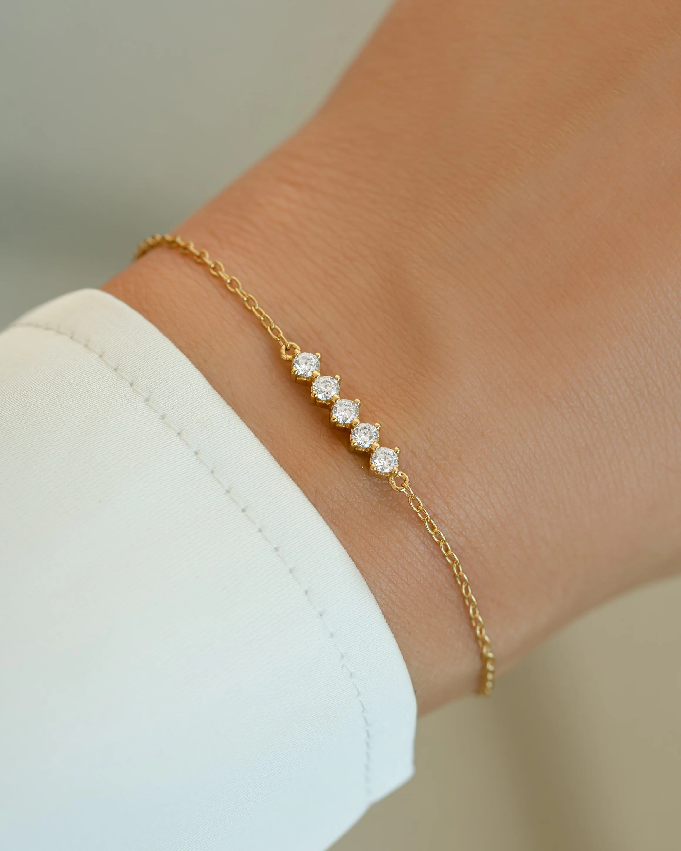 5 Stone Diamond Bracelet - Image 2