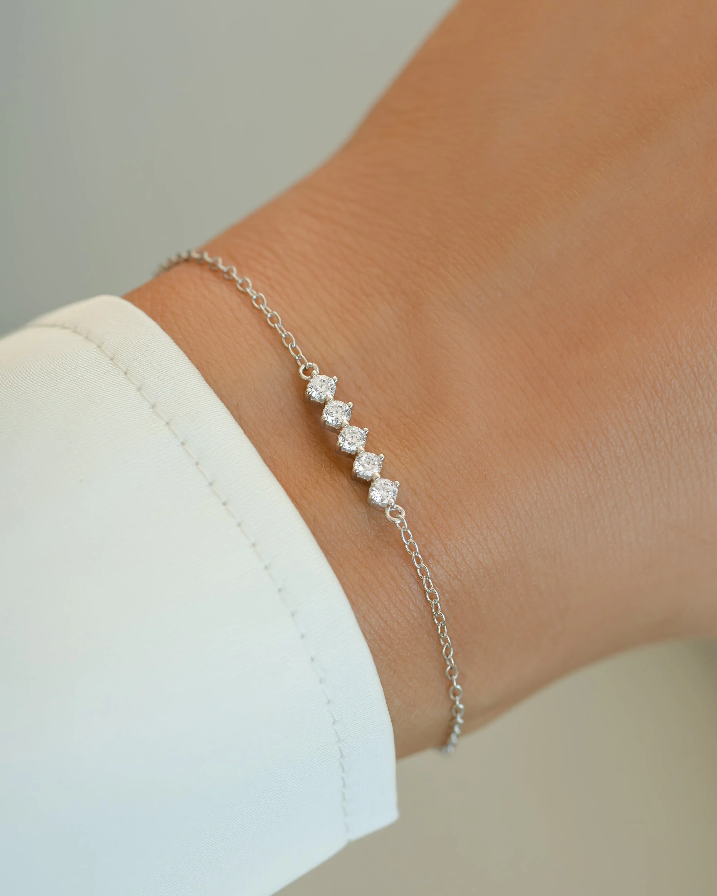 5 Stone Diamond Bracelet - Image 4