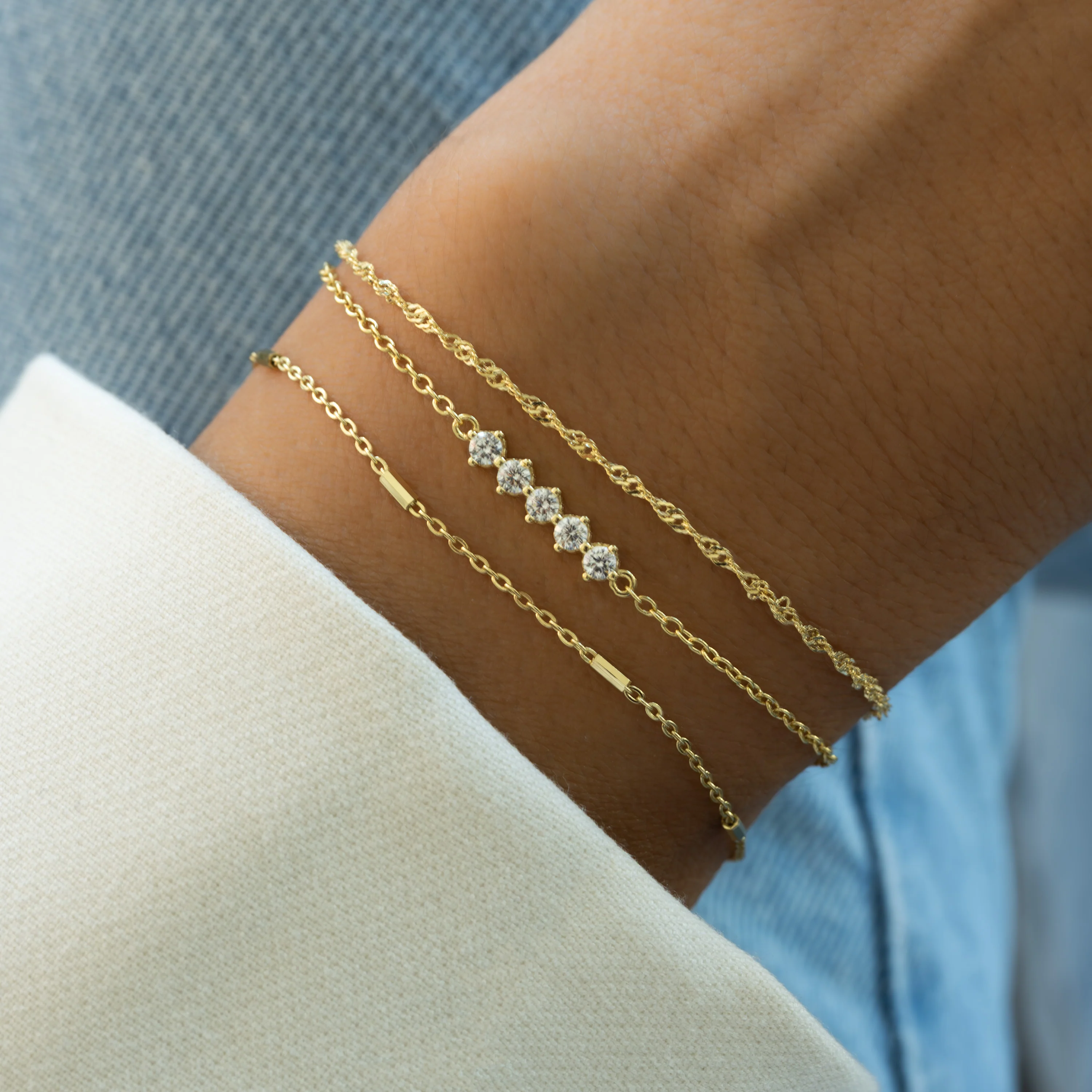5 Stone Diamond Bracelet - Image 6
