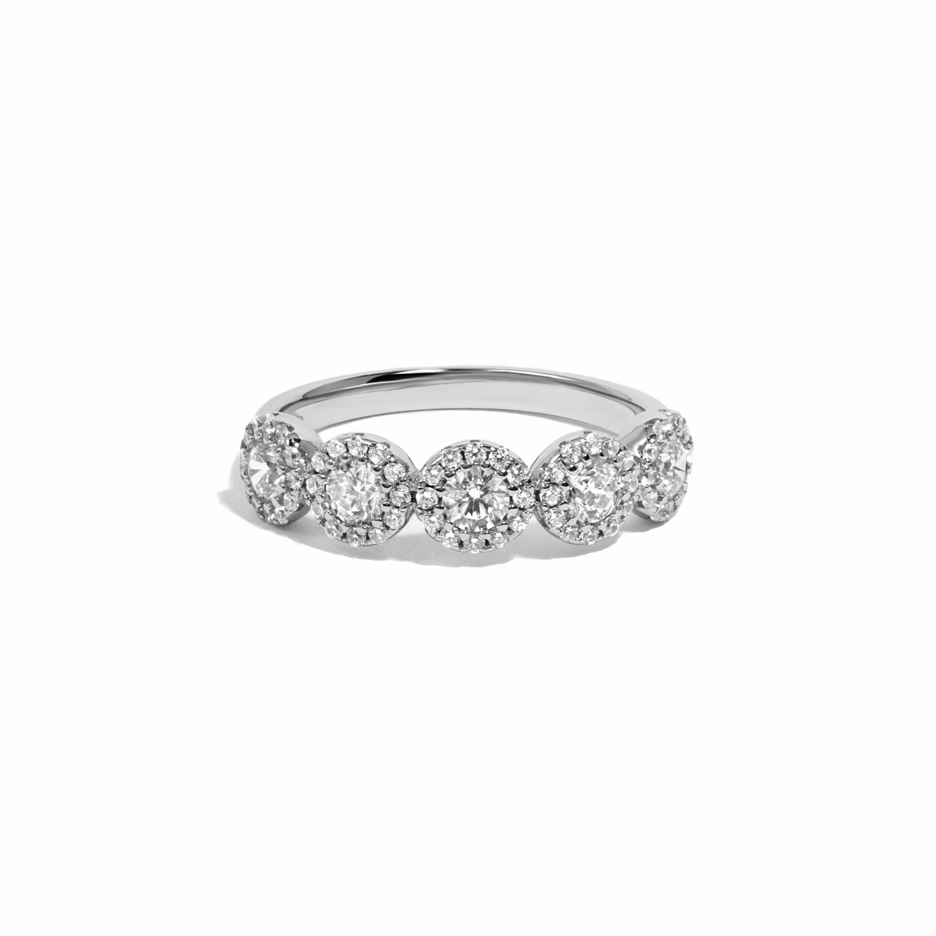 5 Stone Halo Ring - Image 3