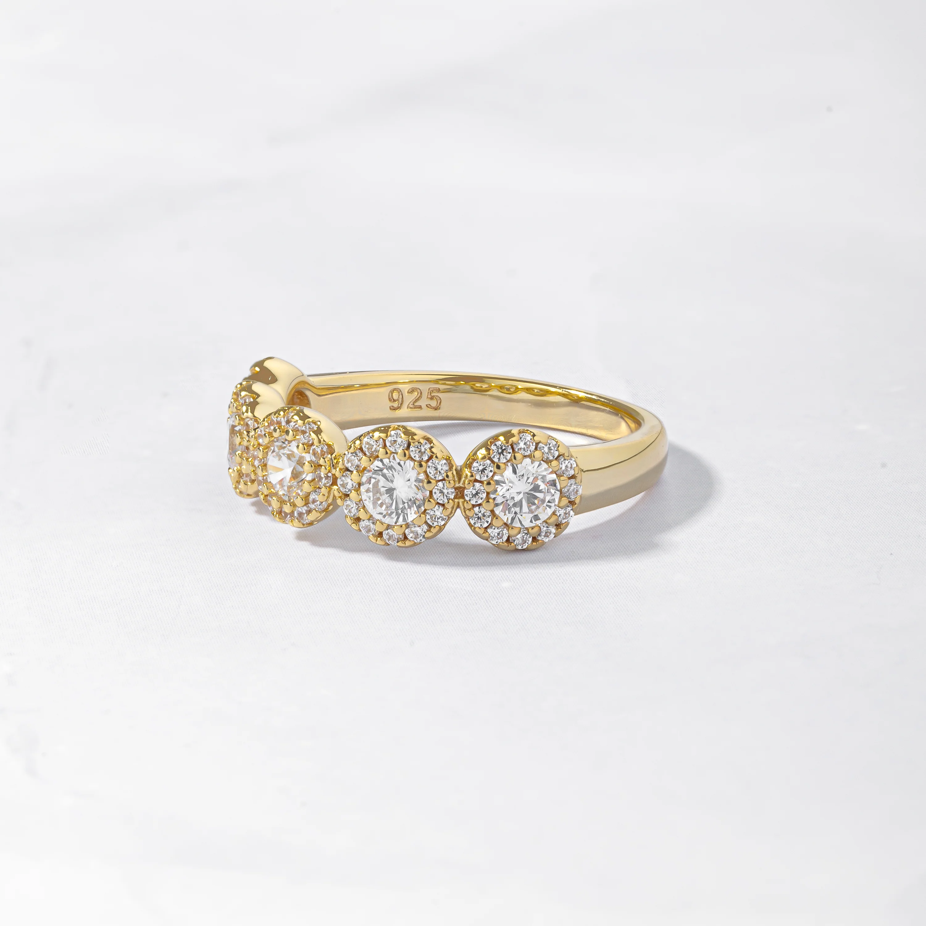 5 Stone Halo Ring - Image 6