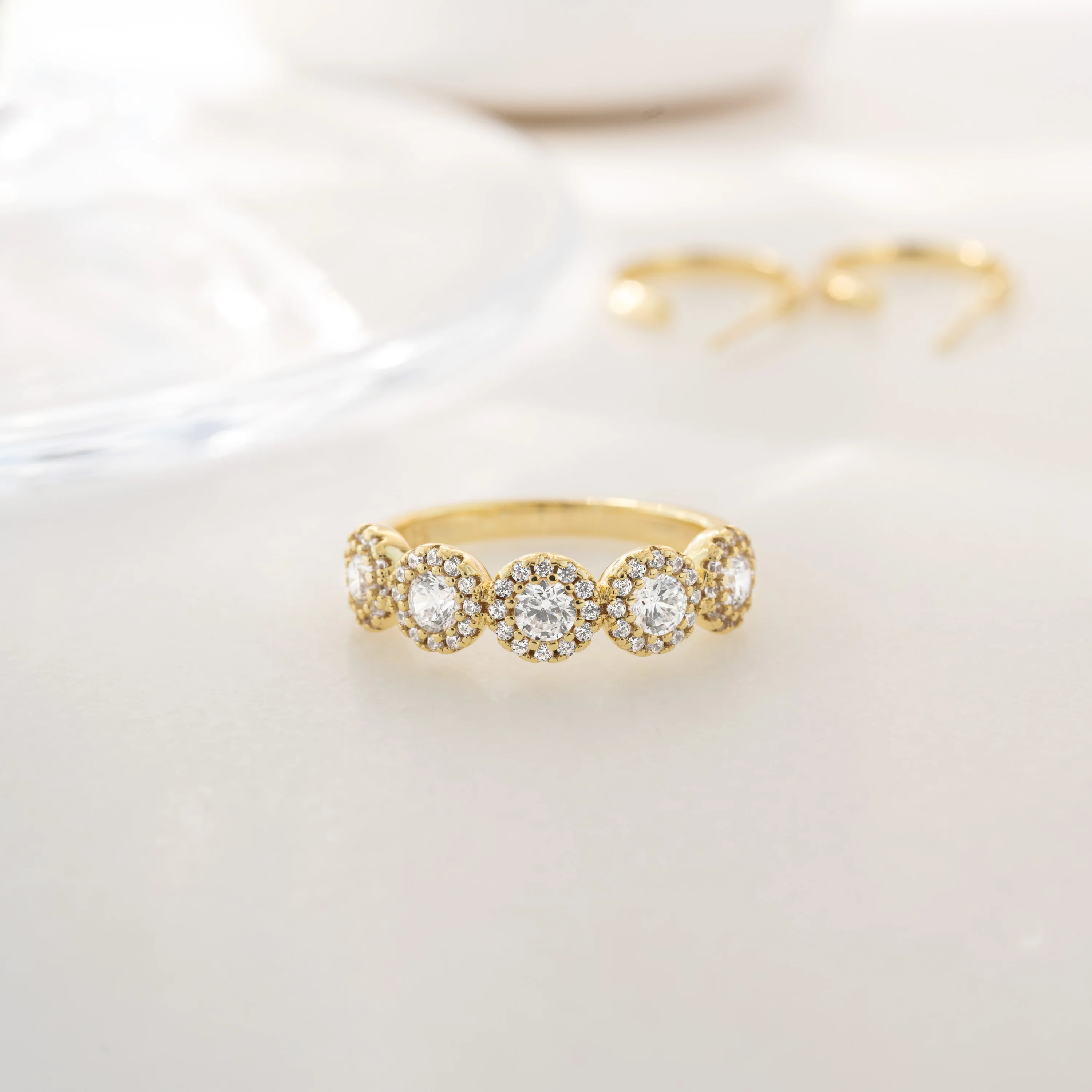 5 Stone Halo Ring - Image 7
