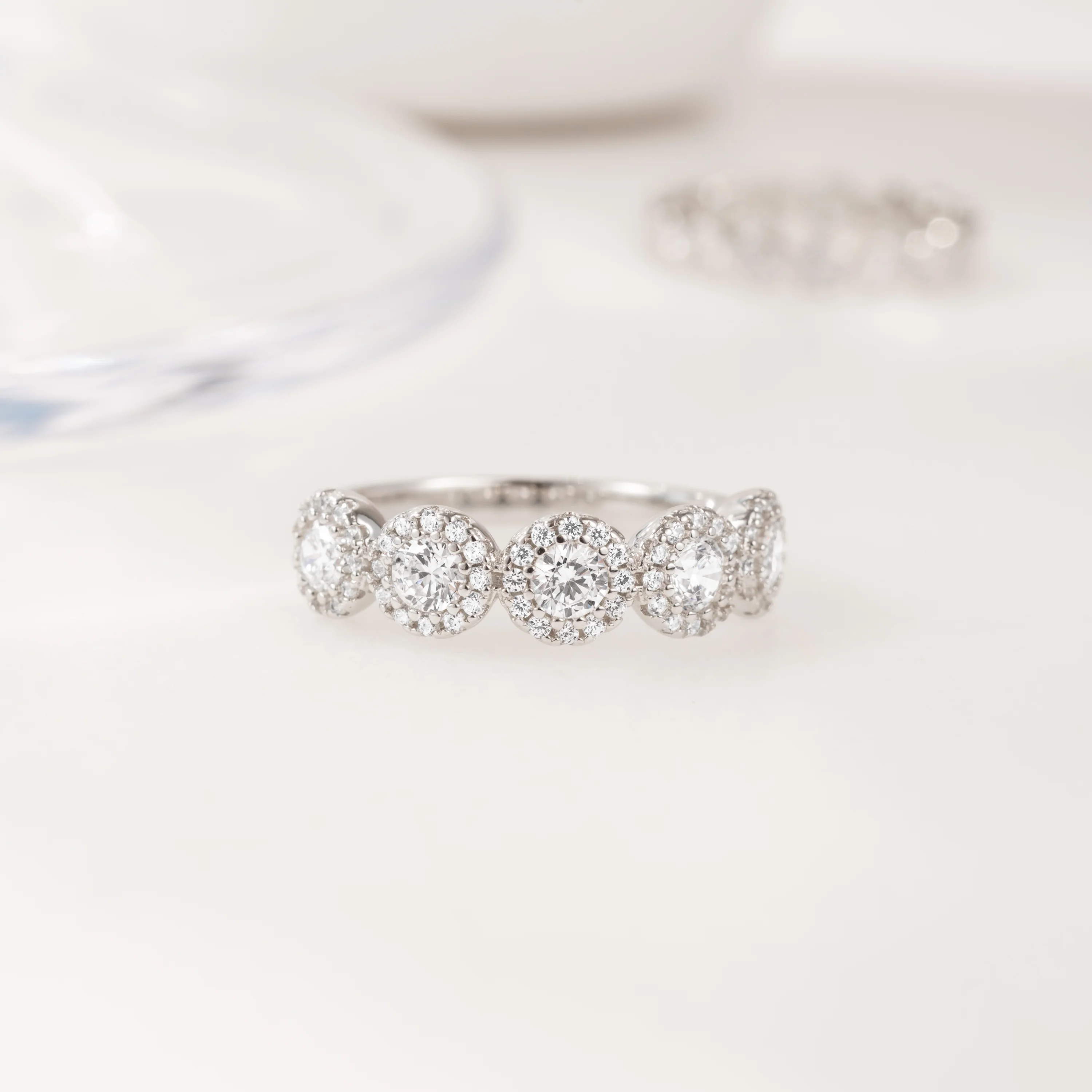 5 Stone Halo Ring - Image 9