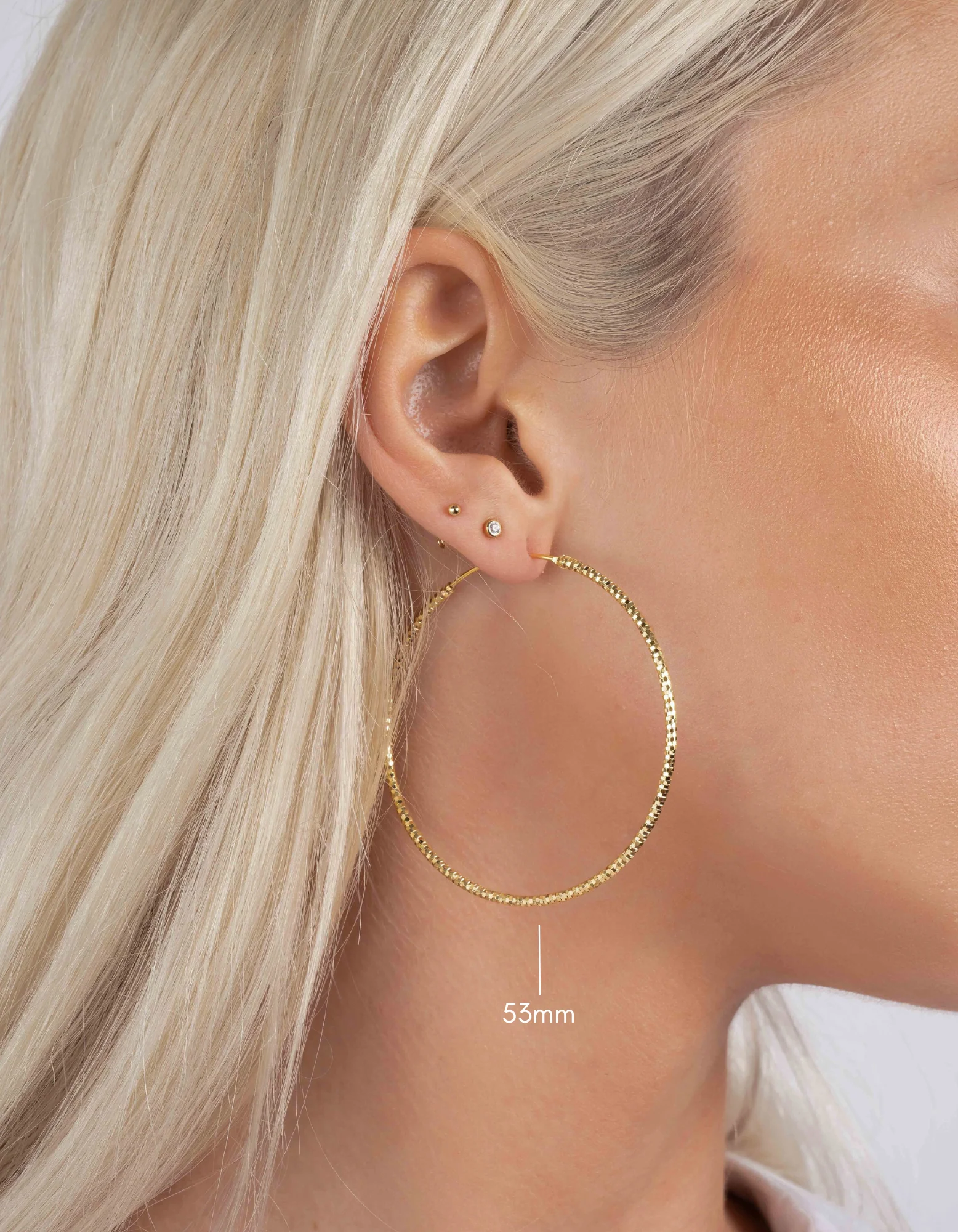 53mm Diamond Cut Hoops - Image 2
