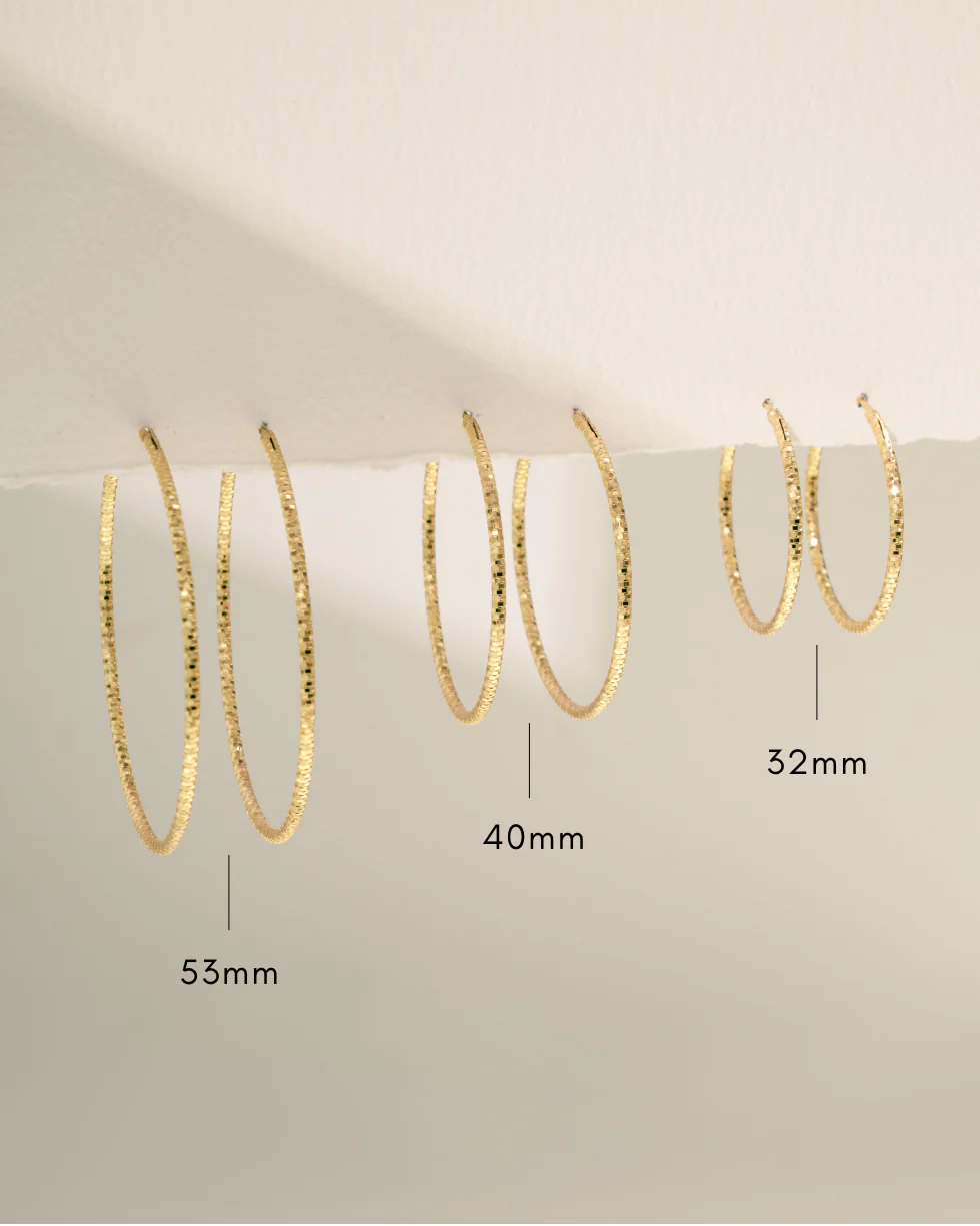 40mm Diamond Cut Hoops - Image 3