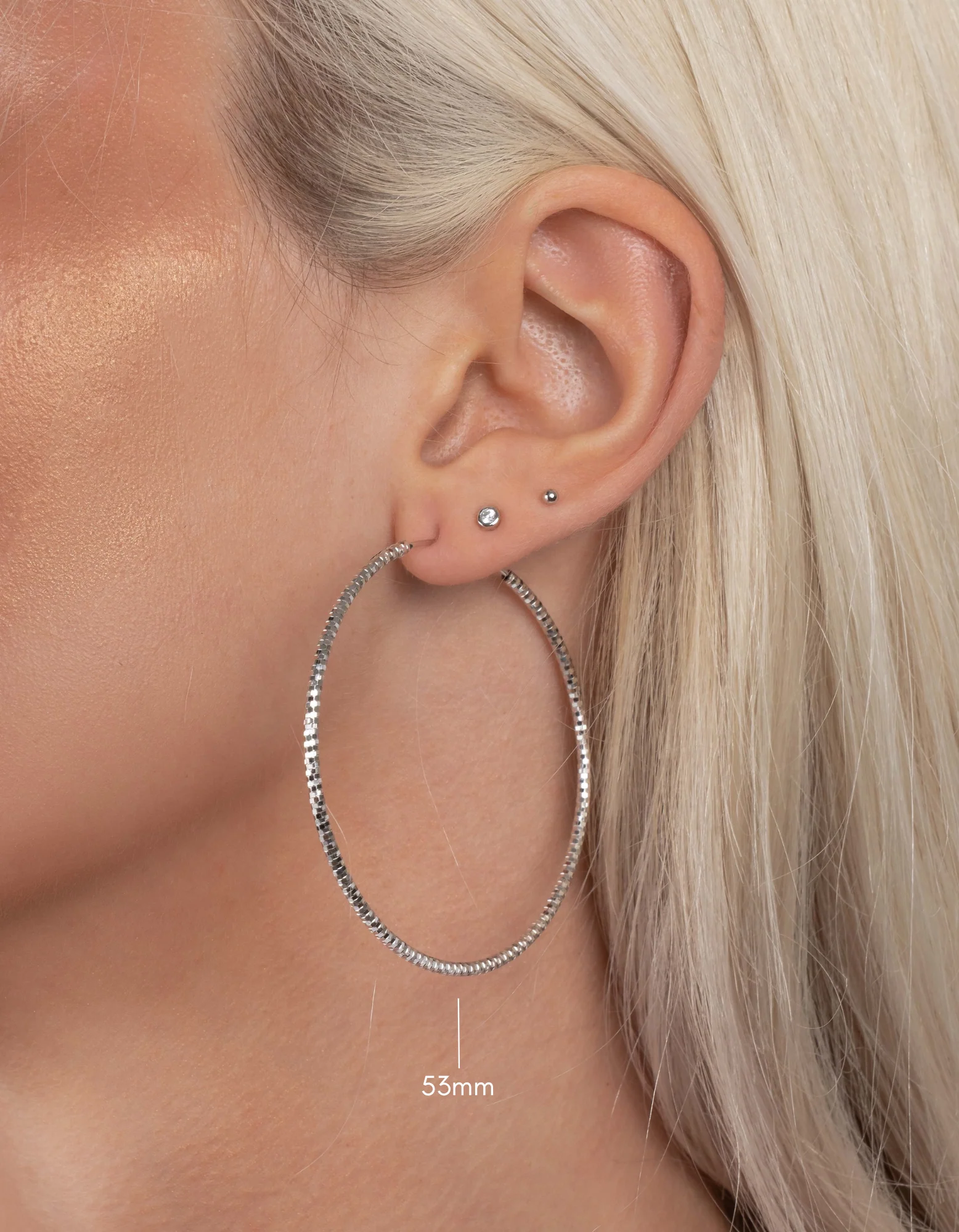 53mm Diamond Cut Hoops - Image 4