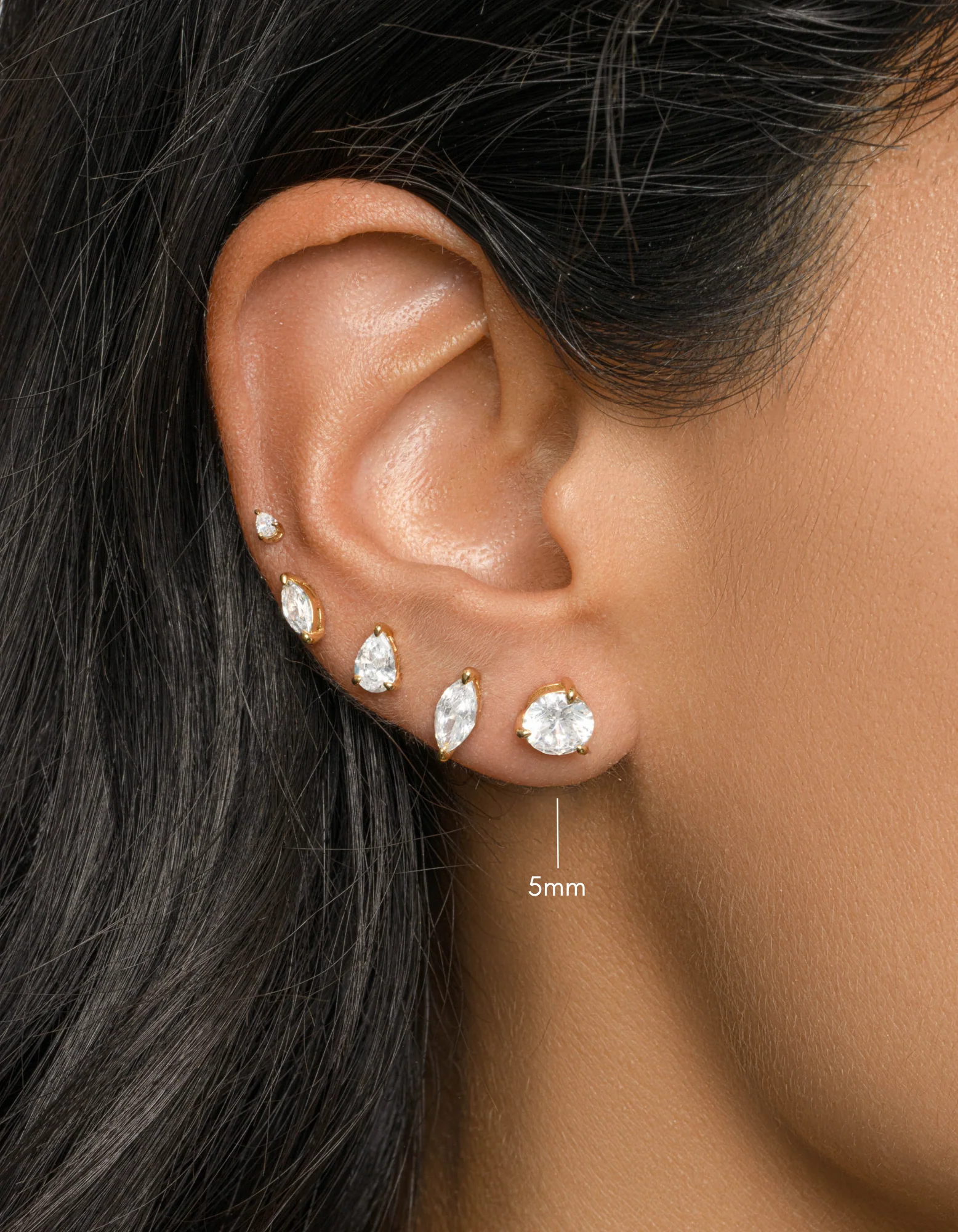 5mm Round Solitaire Stud Earrings (Multiple Sizes Available) - Image 4