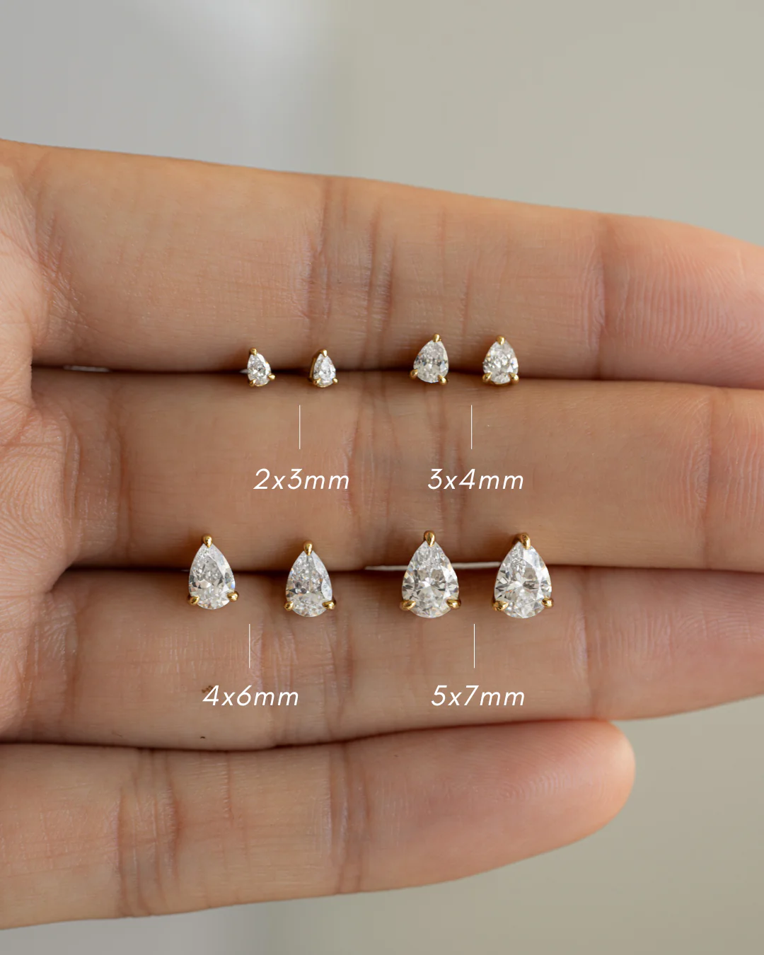 3x4mm Pear Studs - Image 3