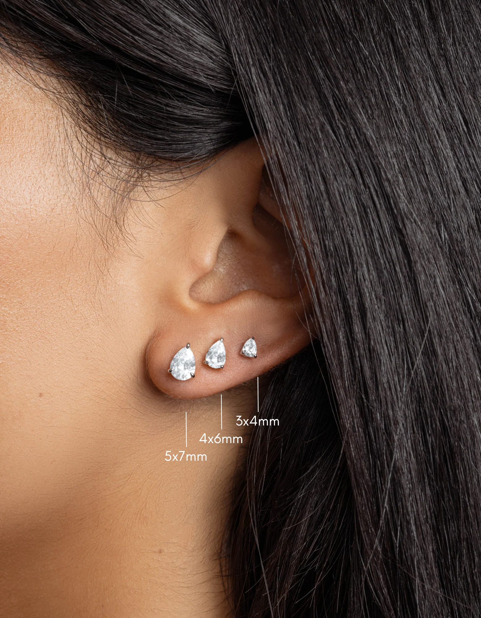 3x4mm Pear Studs - Image 8