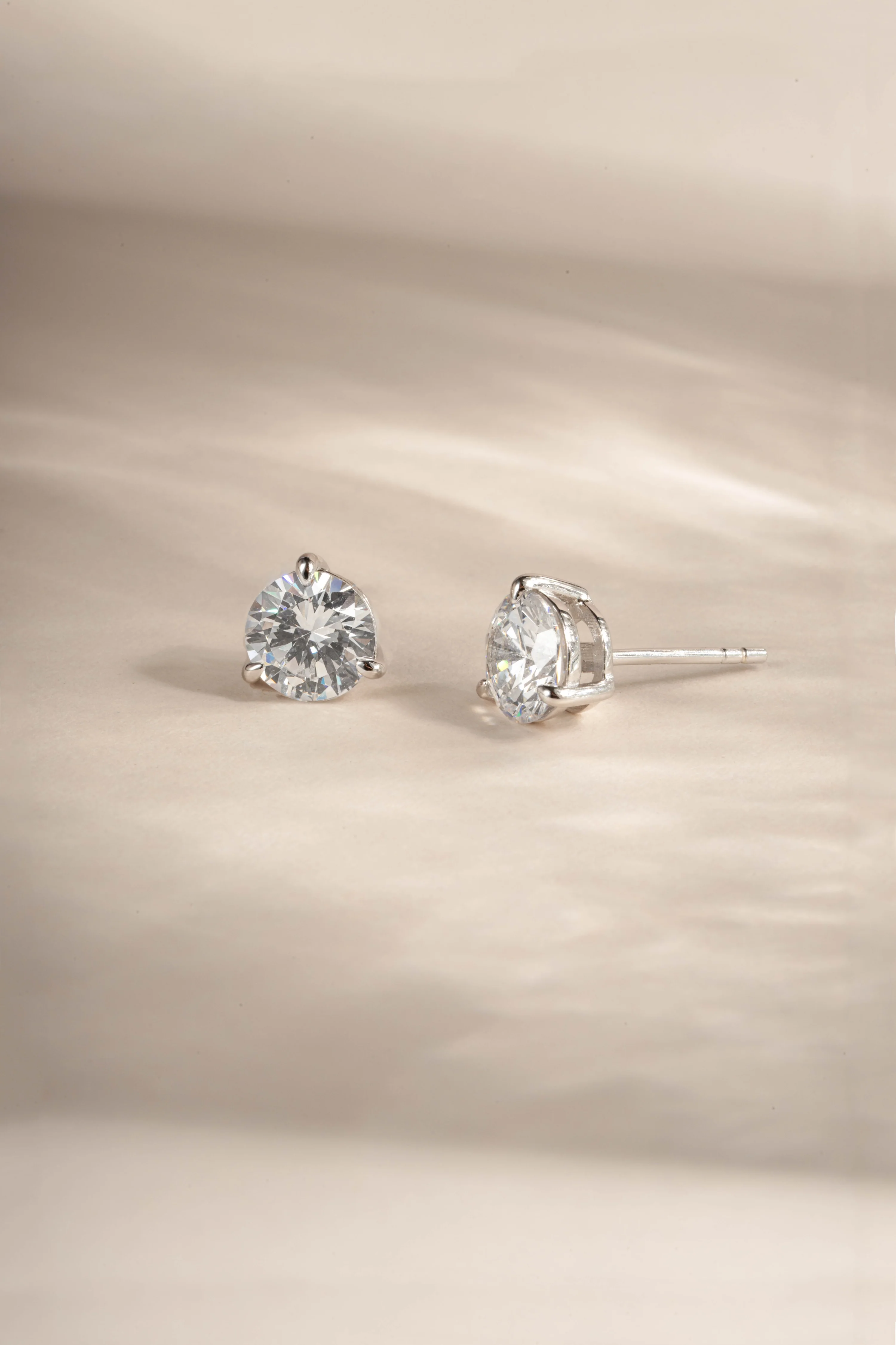 6.5mm Round Solitaire Stud Earrings - Image 5