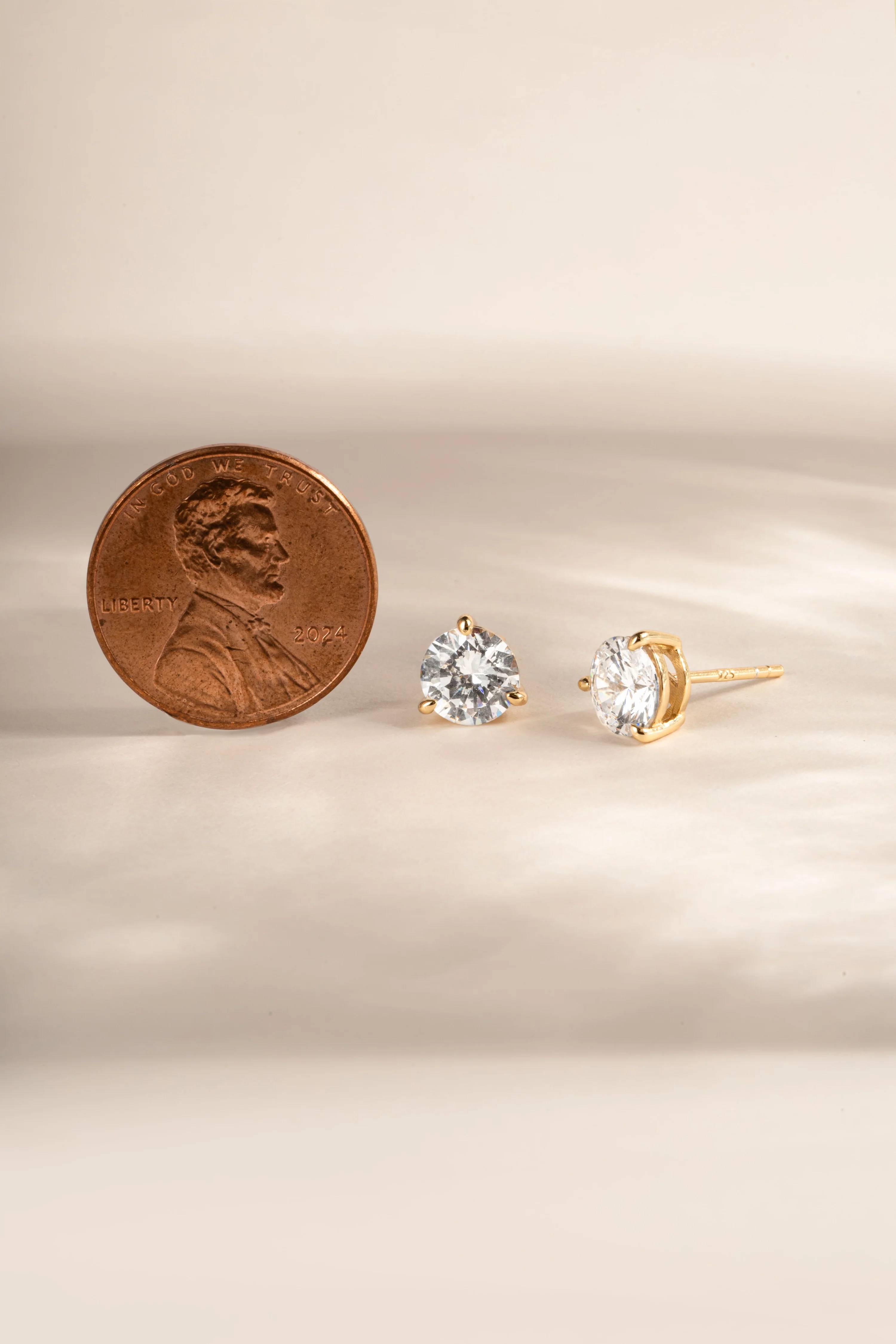 6.5mm Round Solitaire Stud Earrings - Image 8