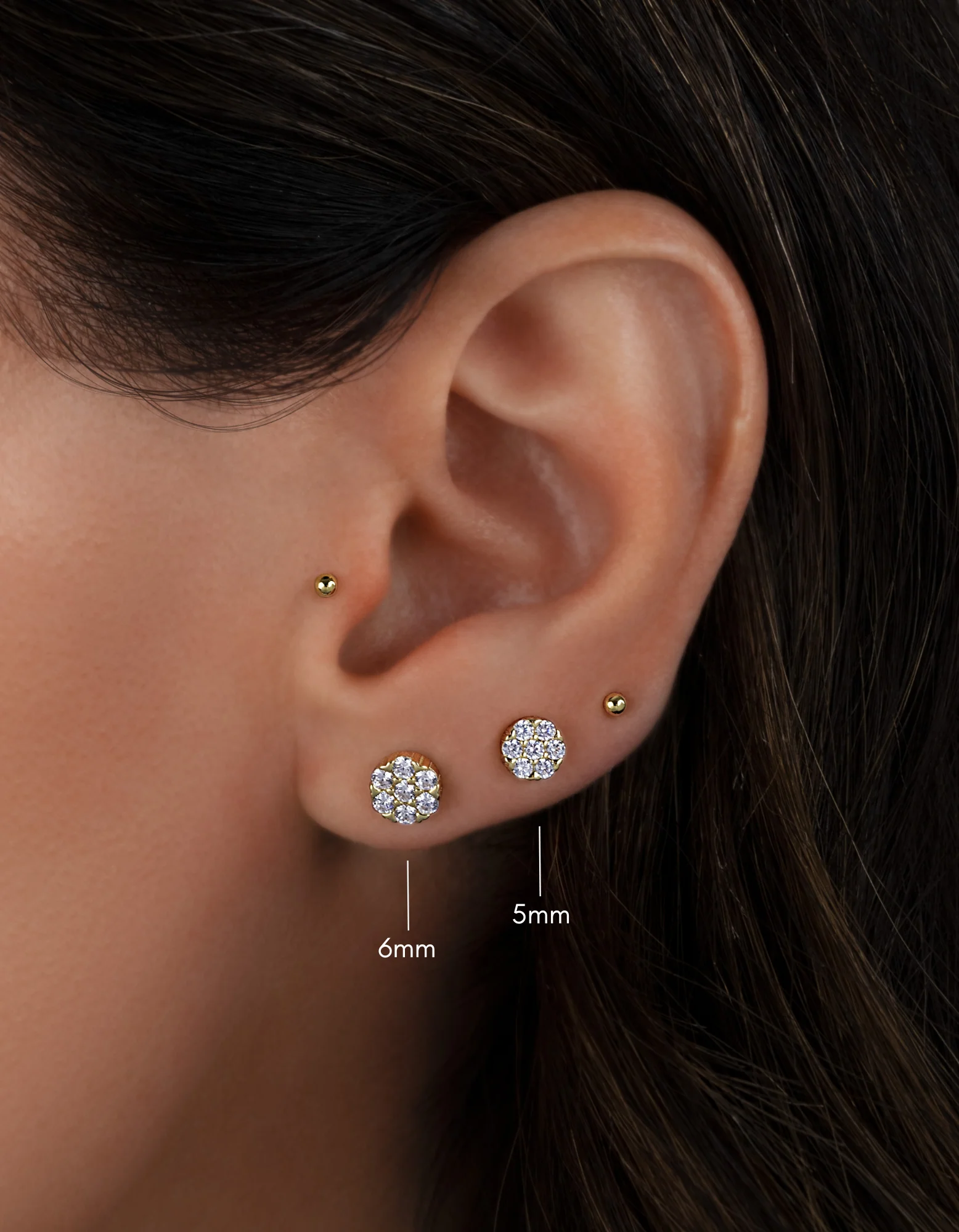 5mm Diamond Cluster Studs - Image 6