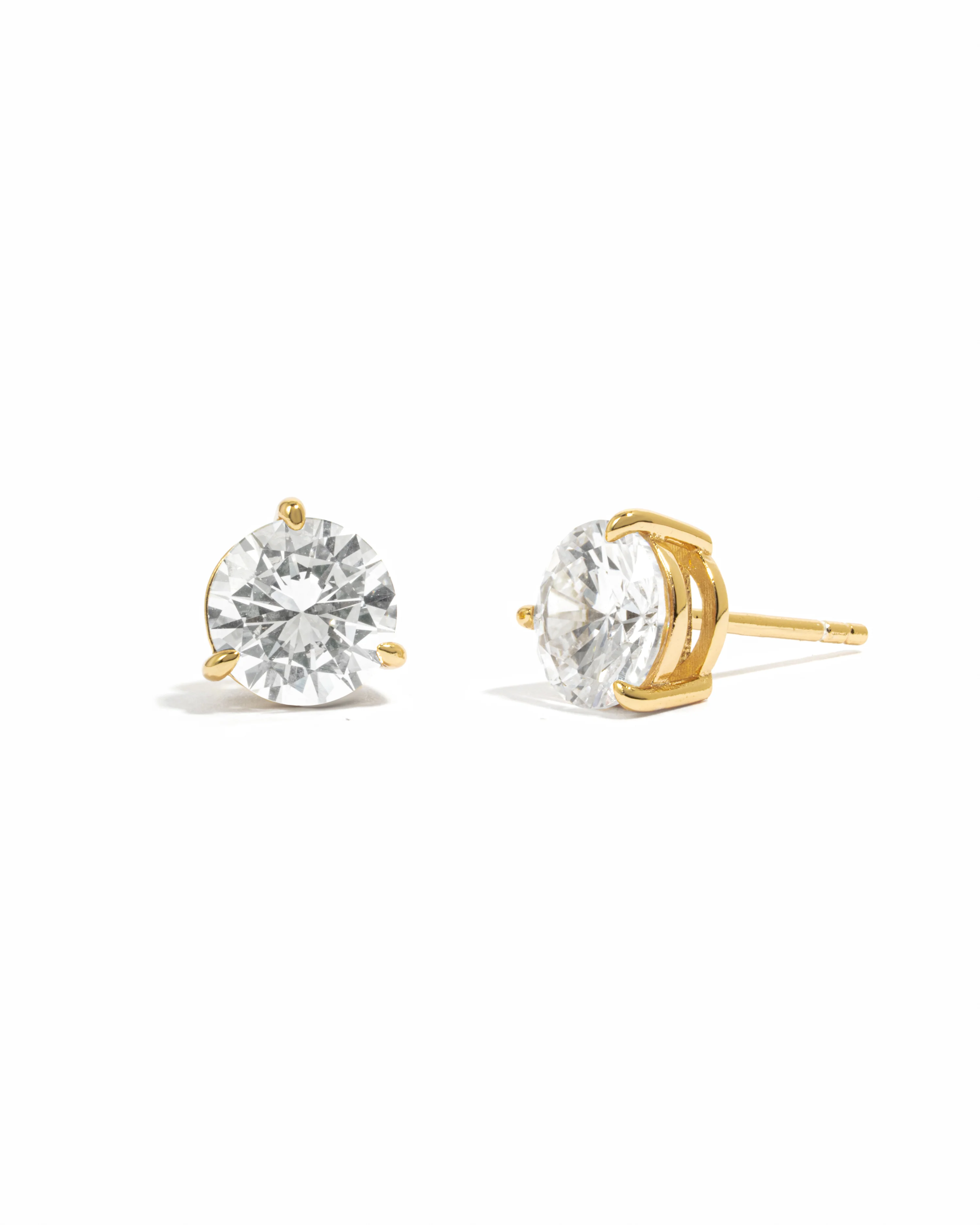 7.5mm Round Solitaire Stud Earrings