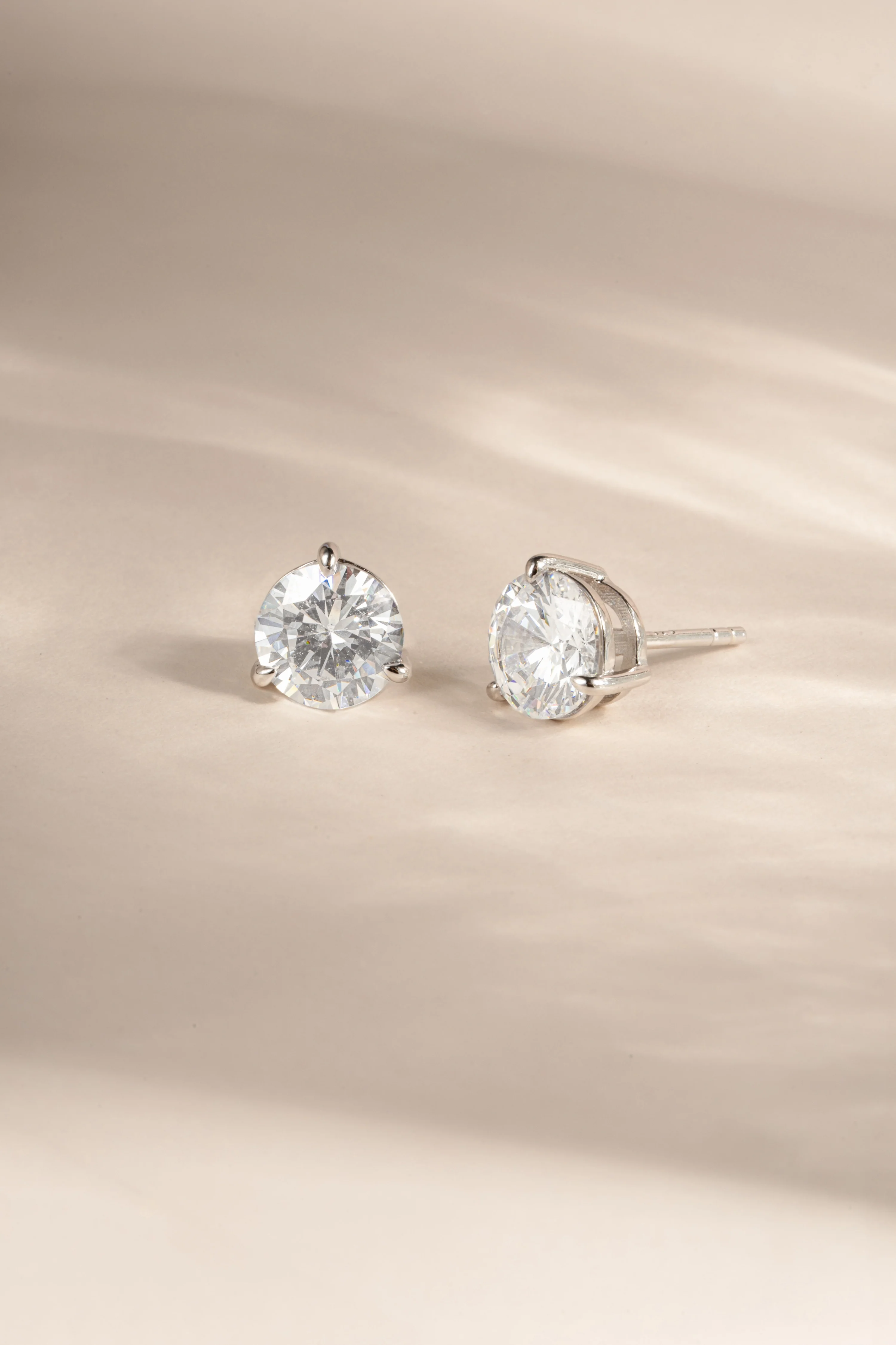 7.5mm Round Solitaire Stud Earrings - Image 5