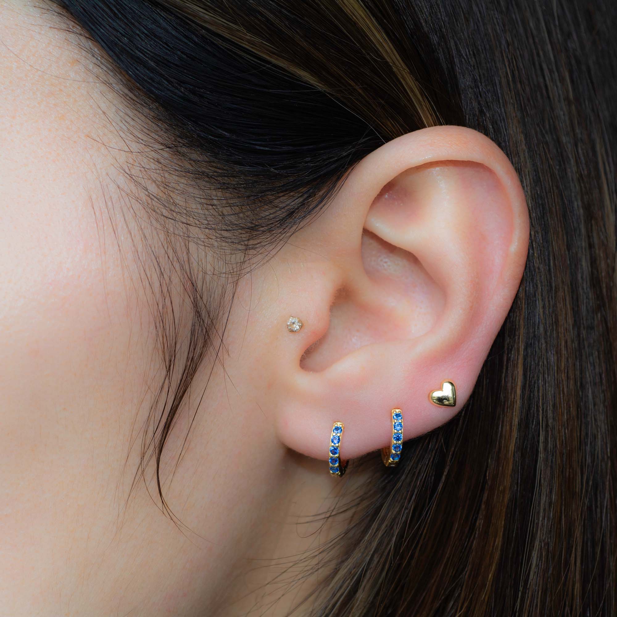 7mm Sapphire Huggies - Image 2