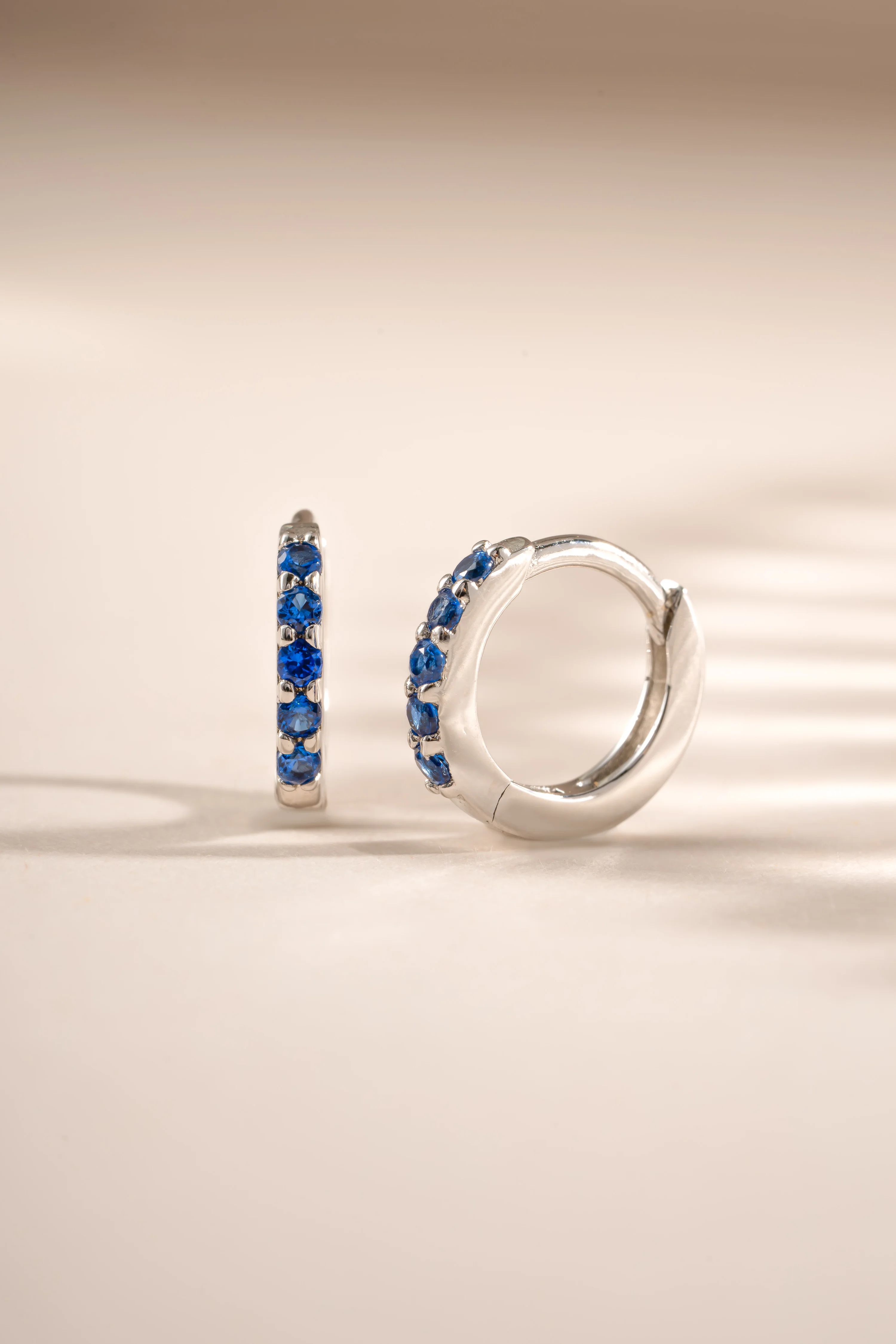 7mm Sapphire Huggies - Image 6