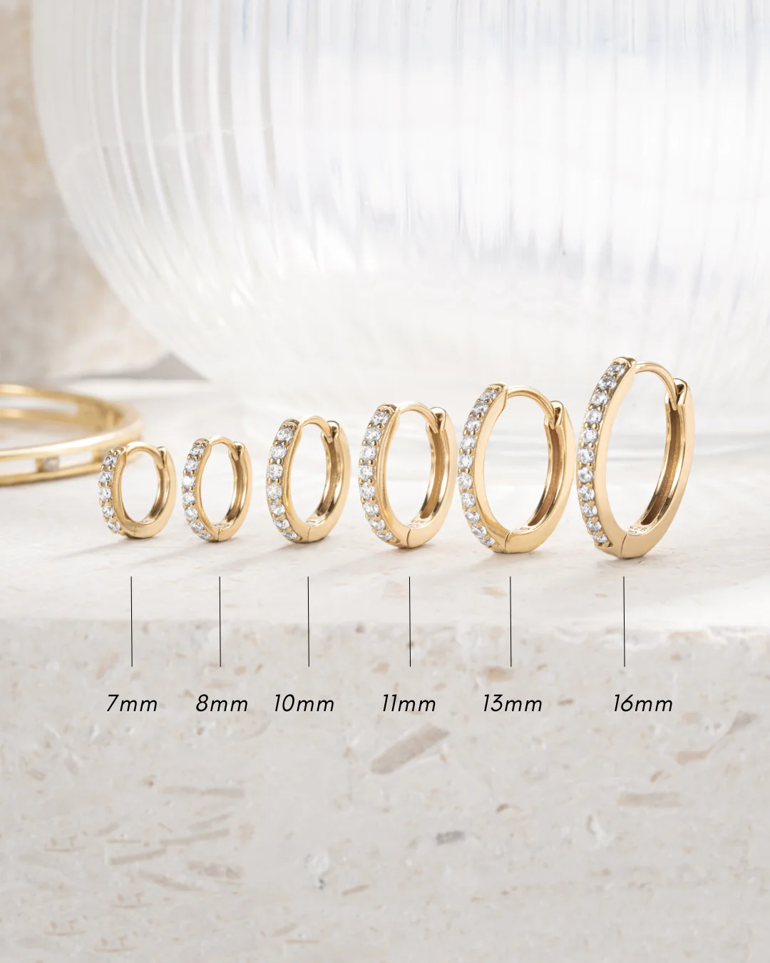 8mm Diamond Huggies (Multiple Sizes Available) - Image 3