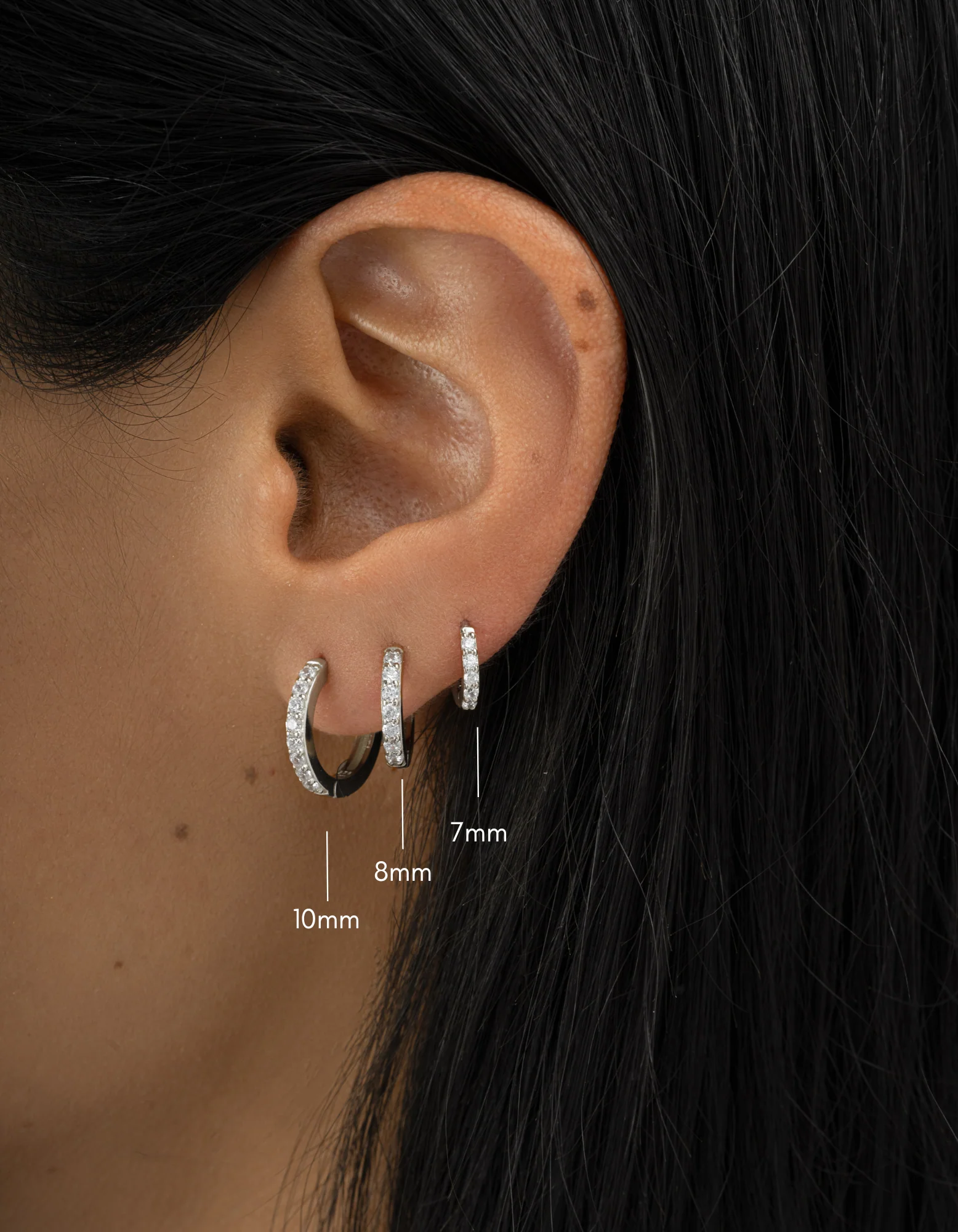 8mm Diamond Huggies (Multiple Sizes Available) - Image 8