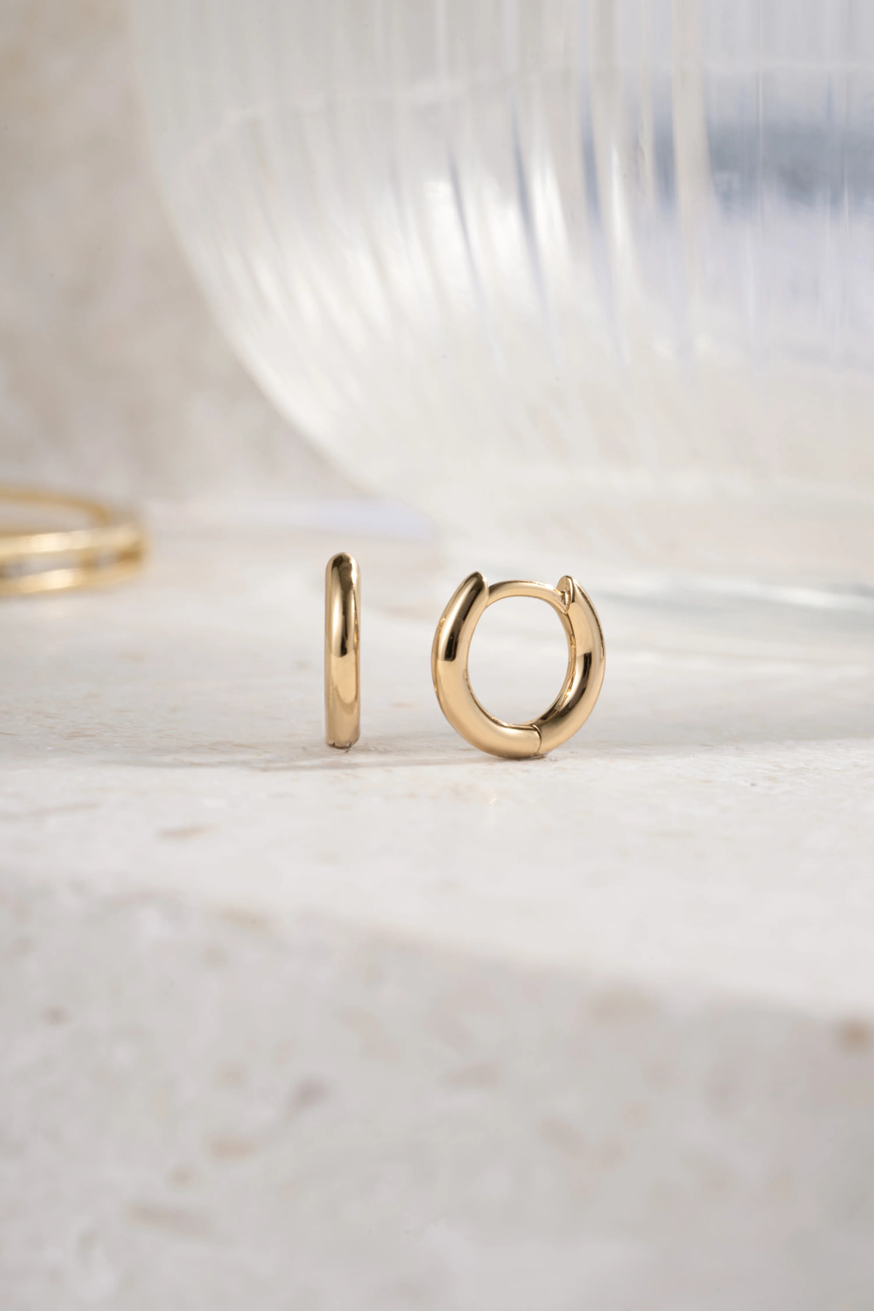 8mm Minimalist Small Hoop Earrings - Image 5
