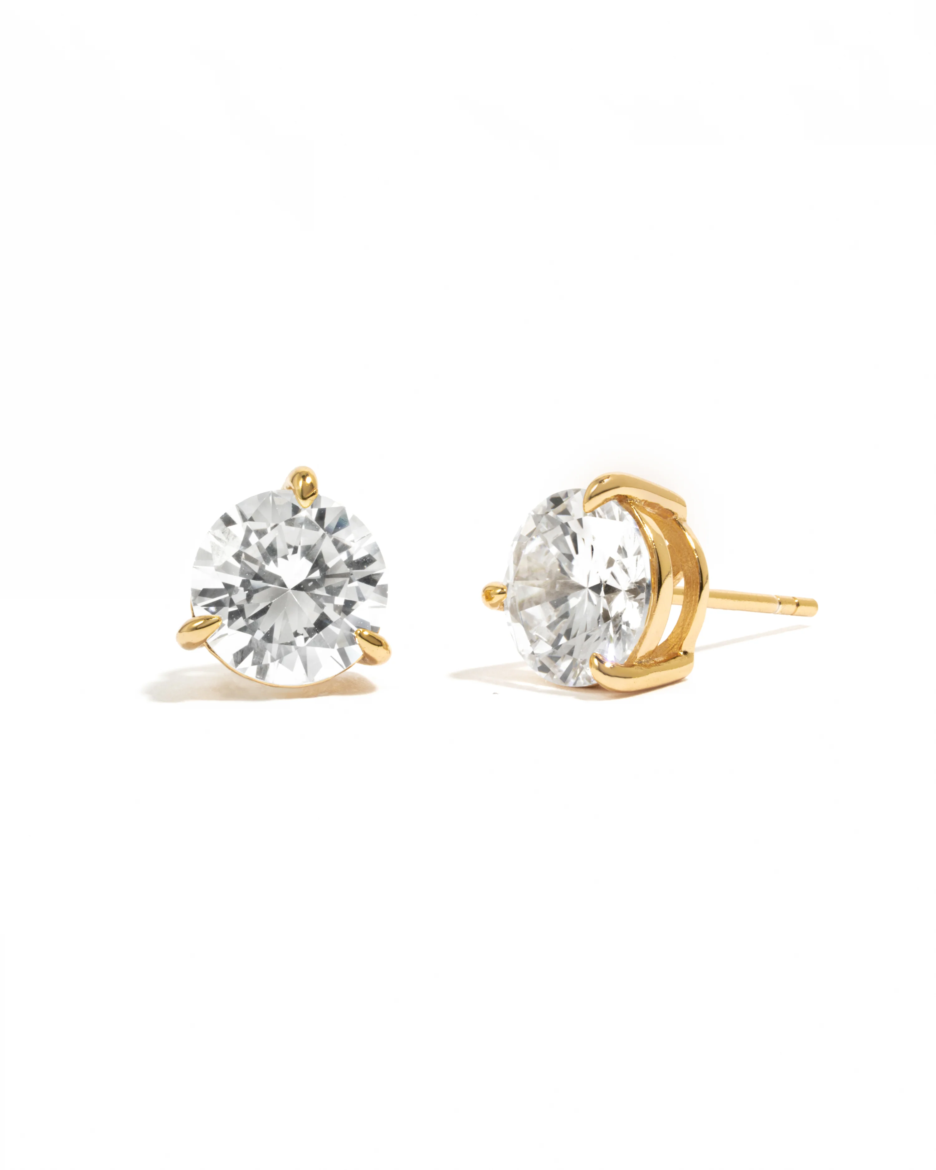 8mm Round Solitaire Stud Earrings