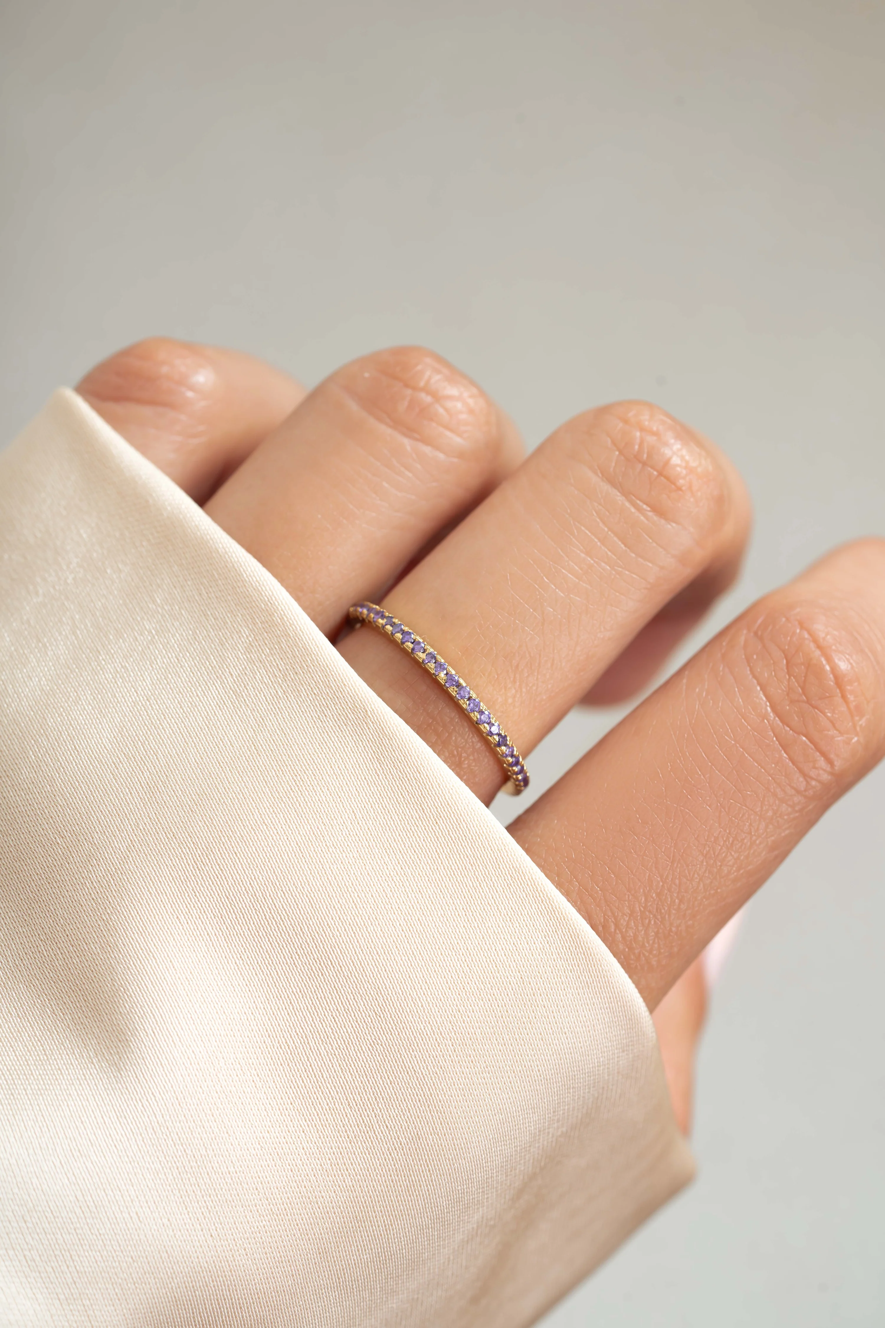 Amethyst Birthstone Eternity Ring - Image 2