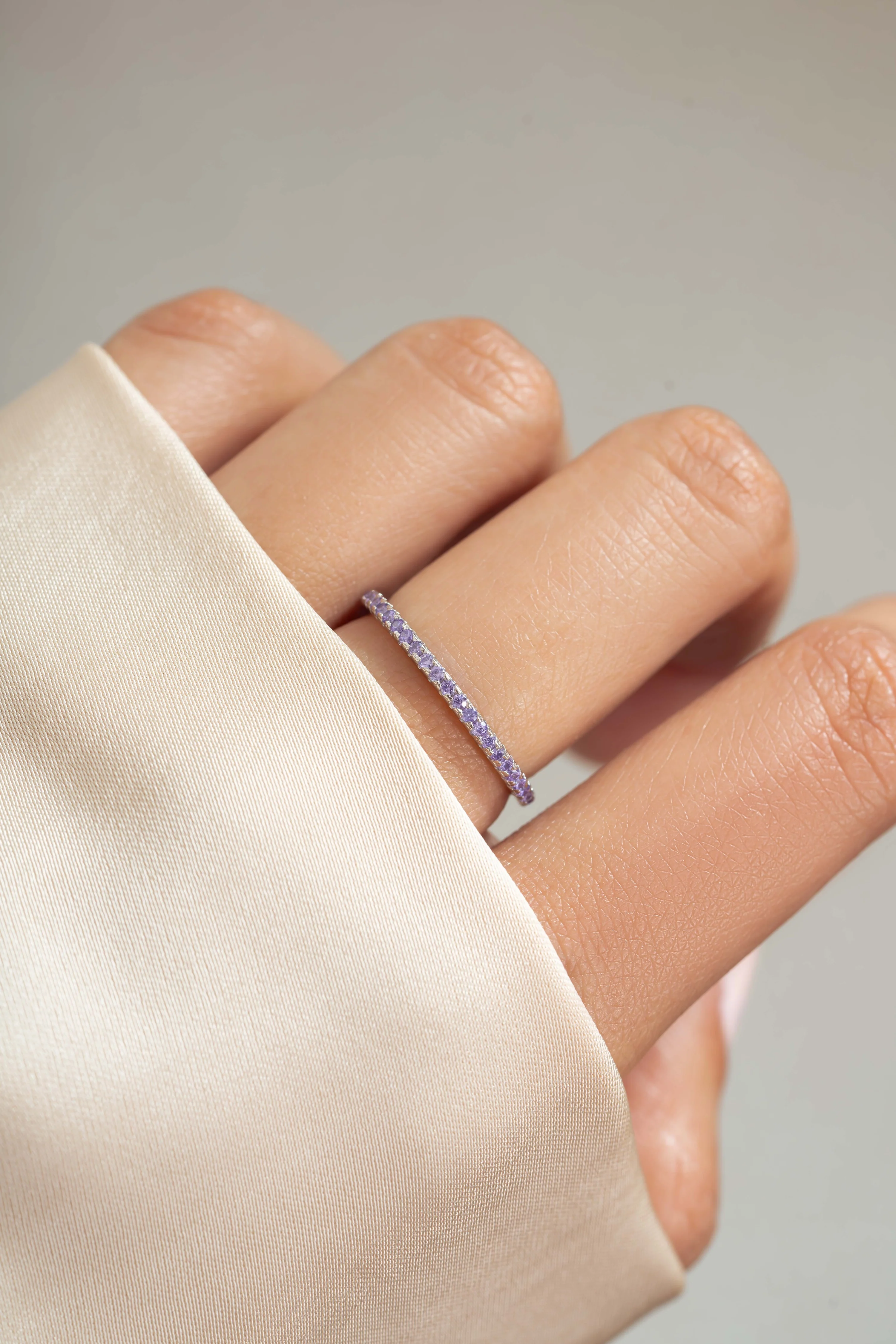 Amethyst Birthstone Eternity Ring - Image 4
