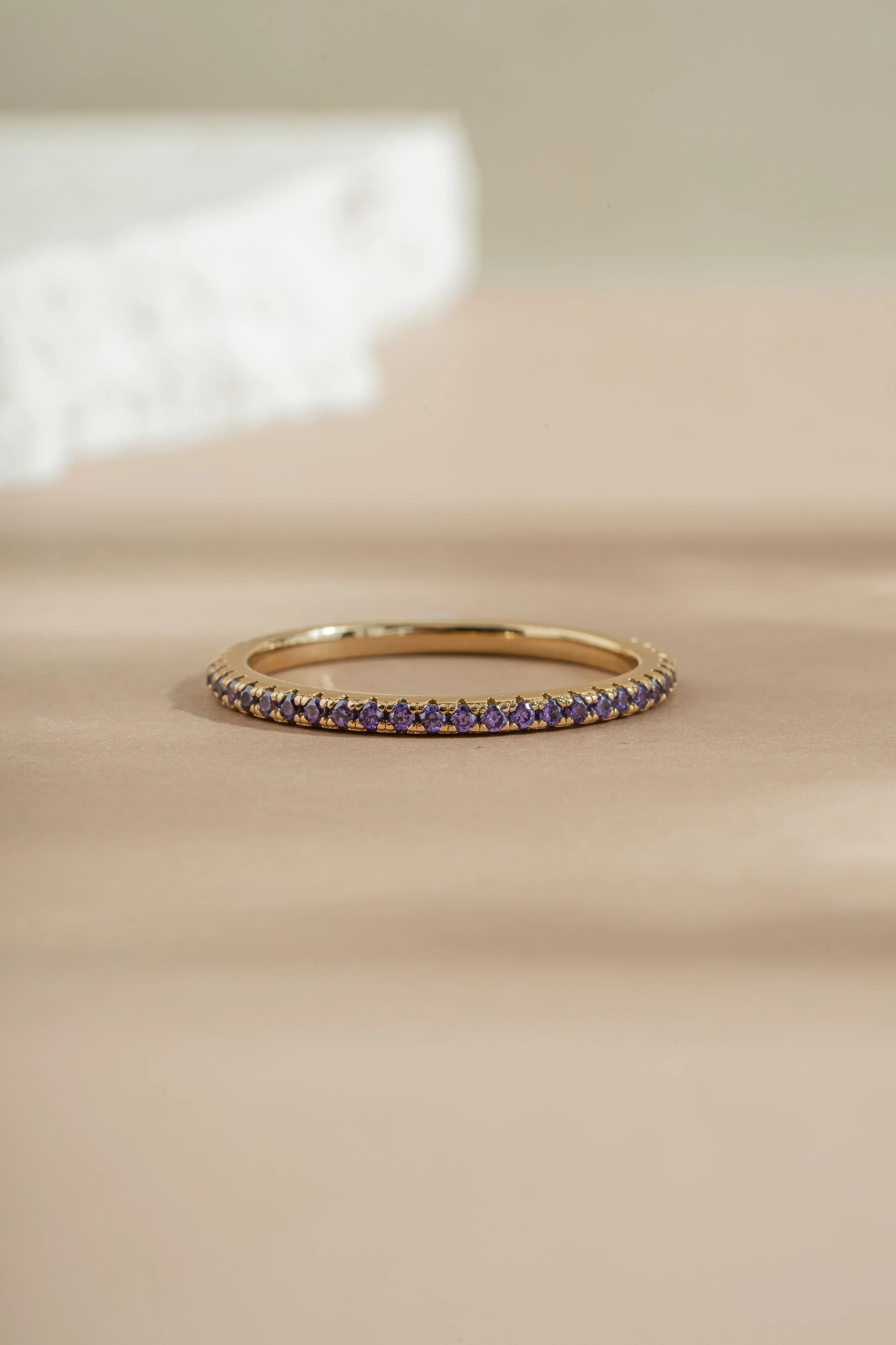 Amethyst Birthstone Eternity Ring - Image 5