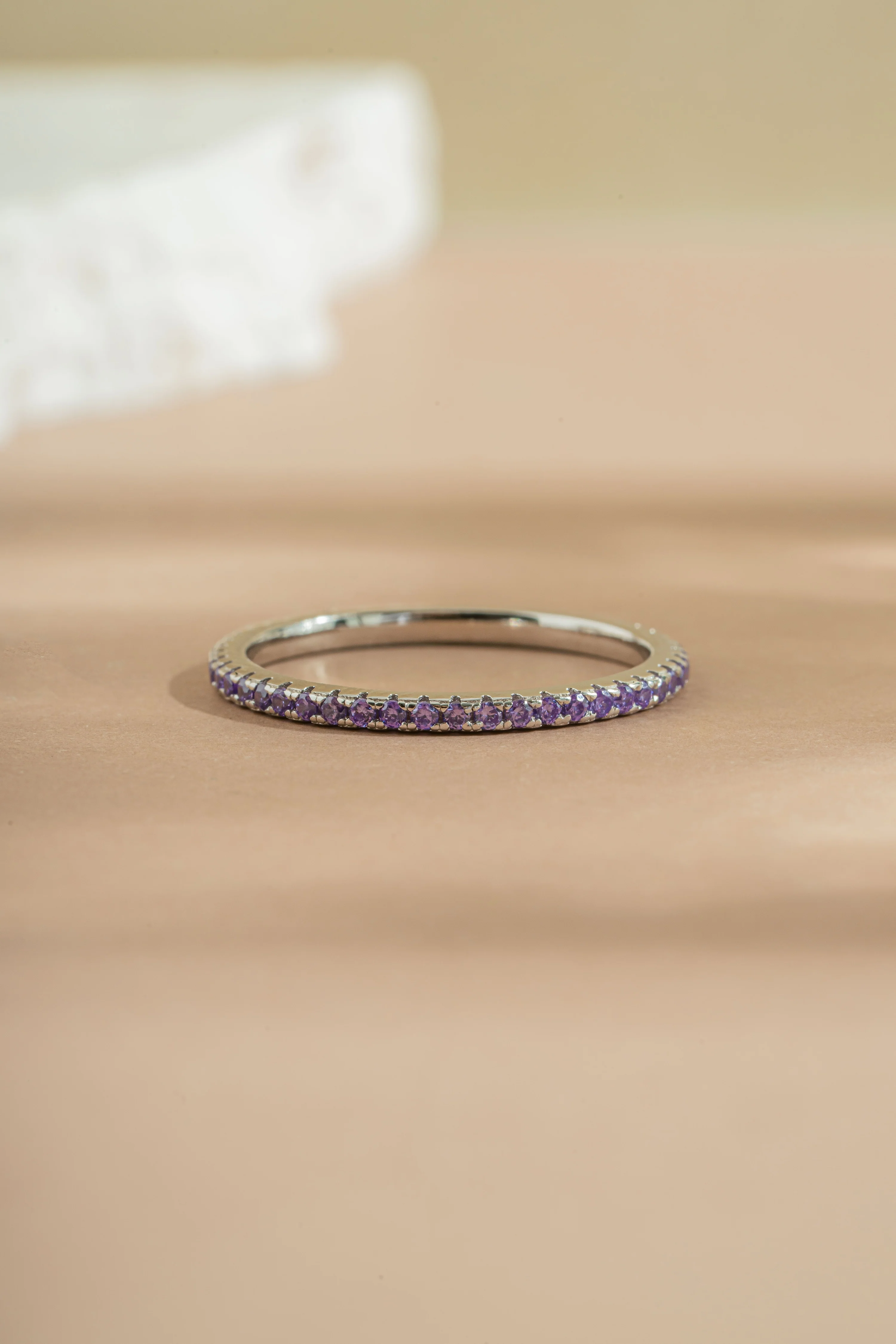 Amethyst Birthstone Eternity Ring - Image 6