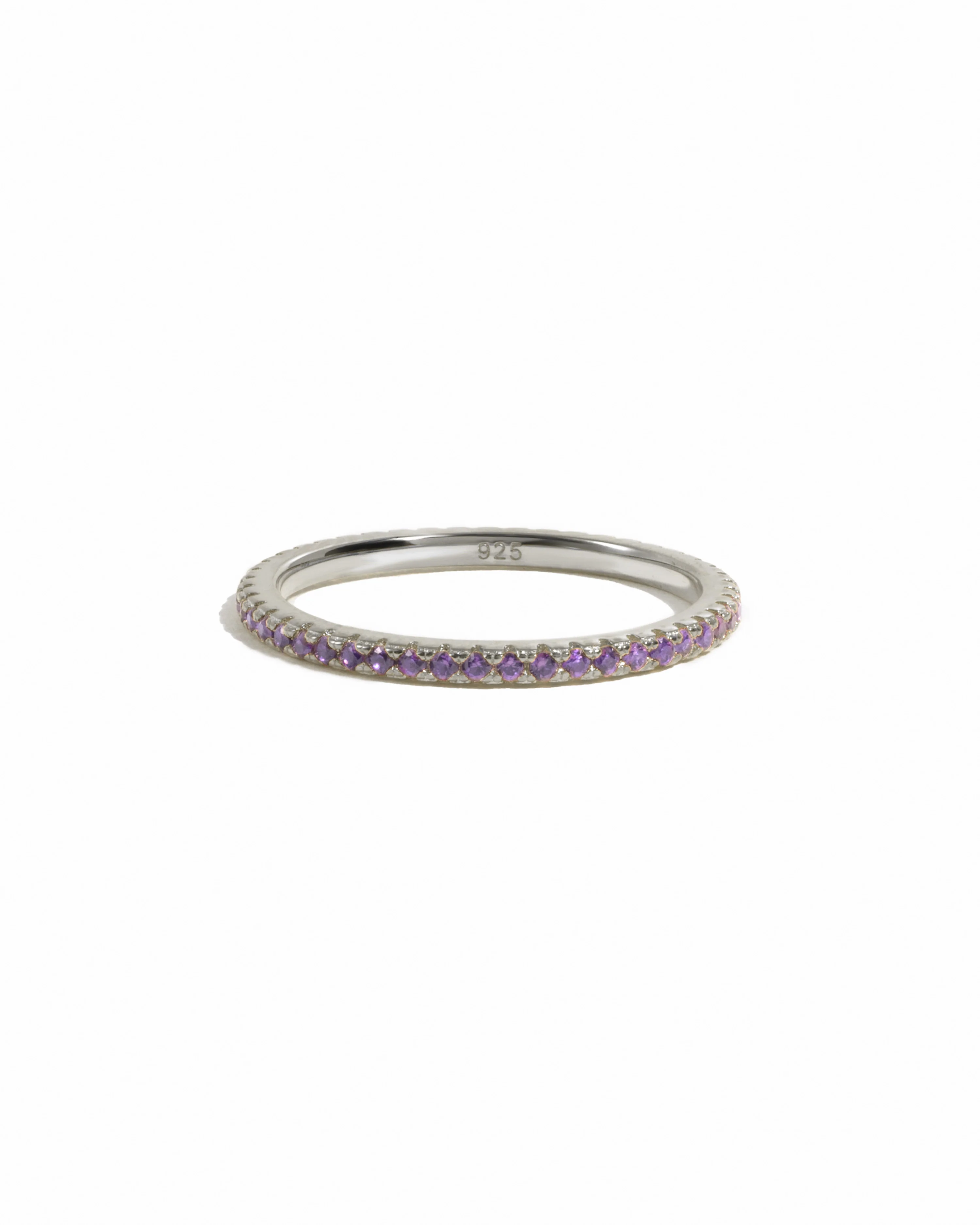 Amethyst Birthstone Eternity Ring - Image 9