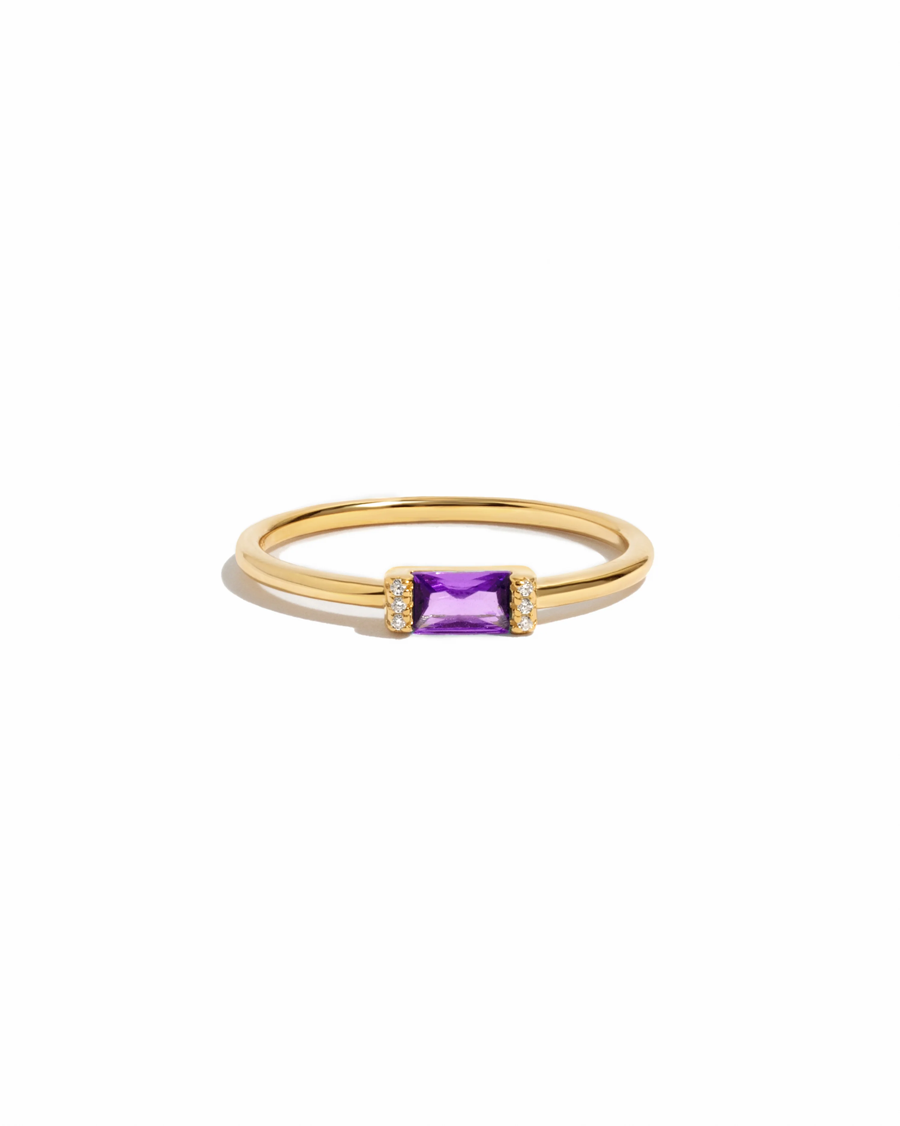 Amethyst Simple Baguette Ring