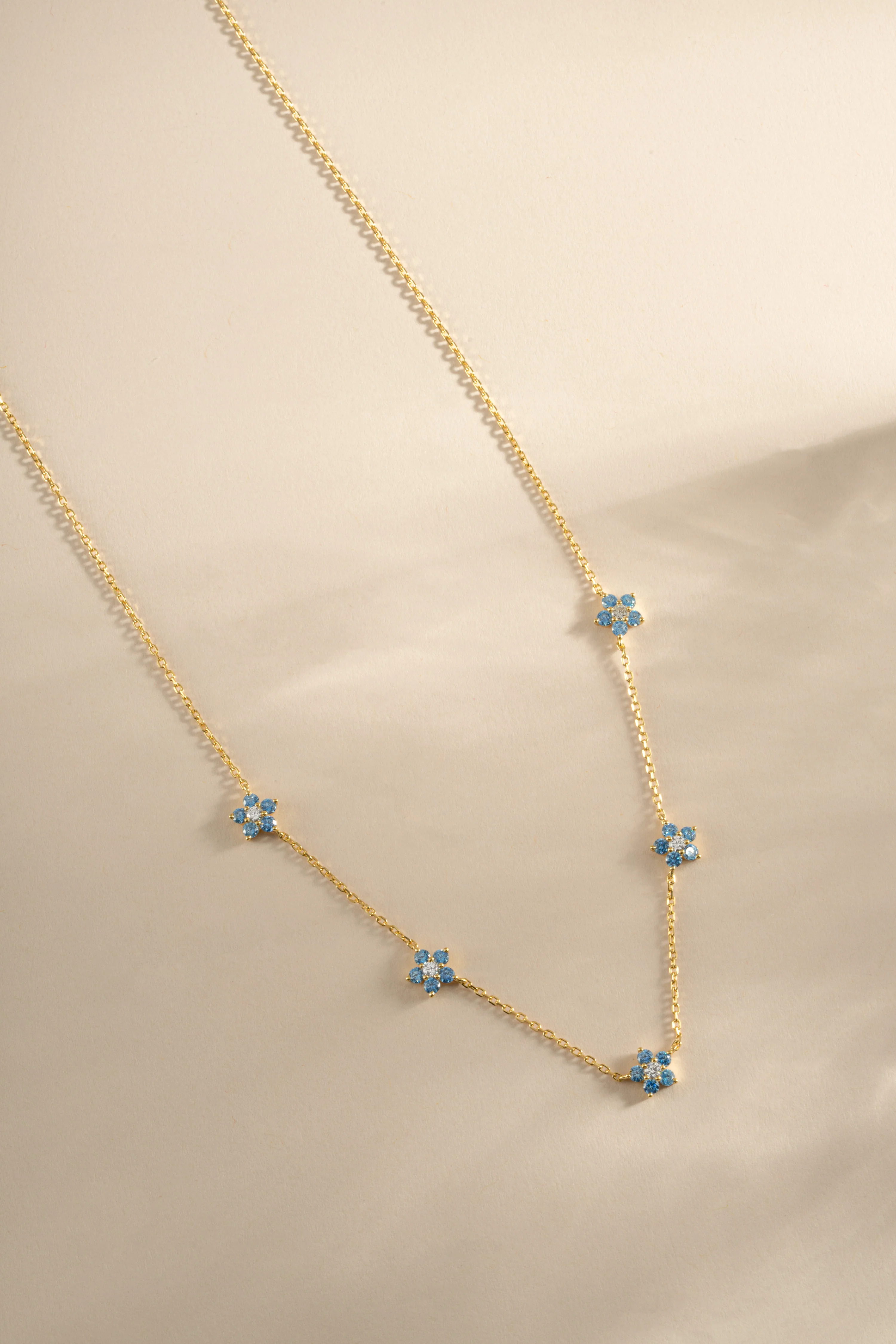 Aqua Flower Necklace - Image 3