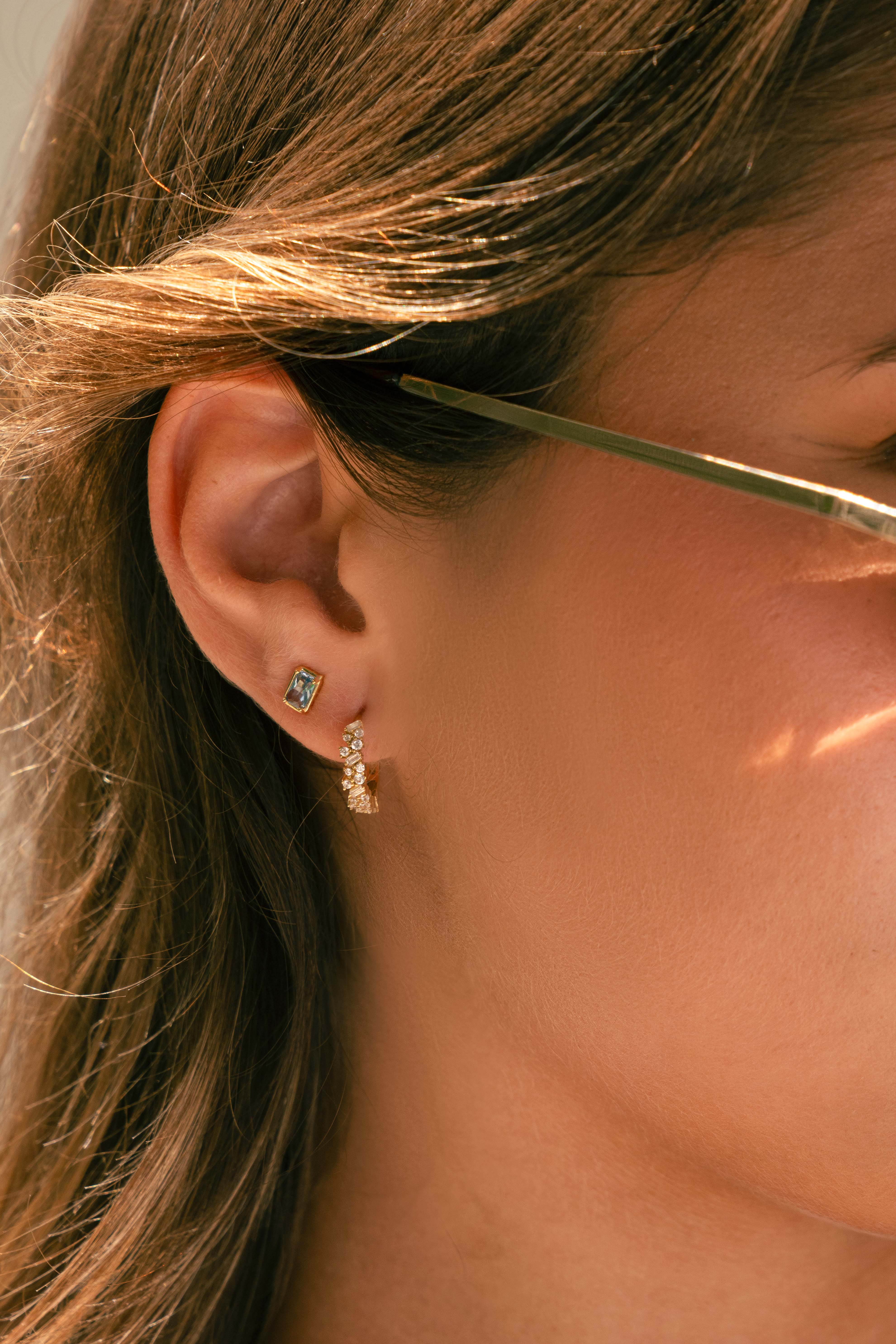 Aquamarine Baguette Studs - Image 4