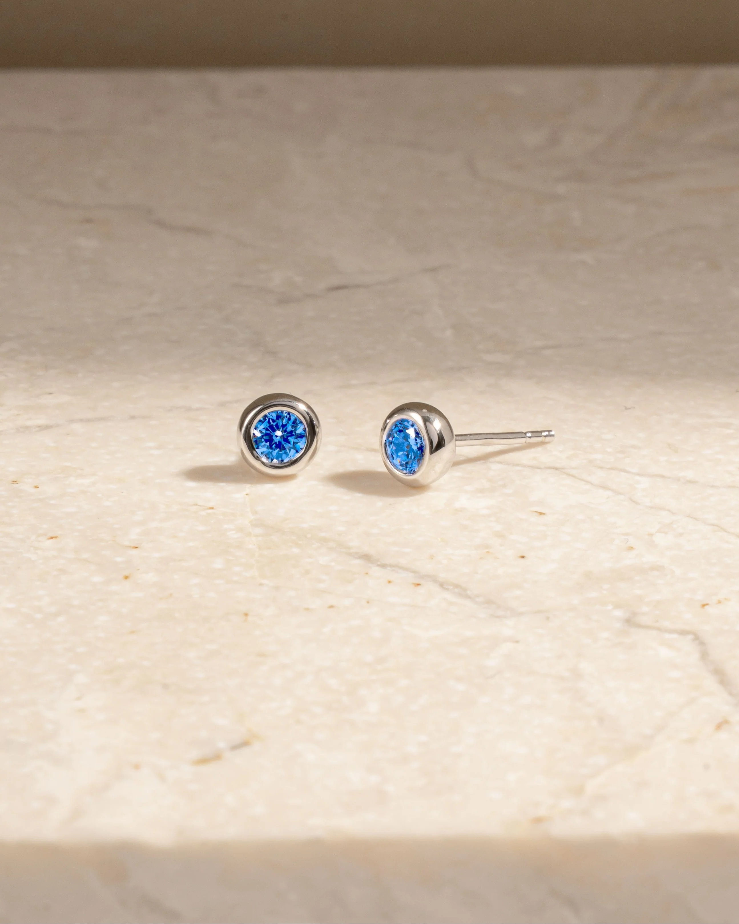 Aquamarine Bezel Dome Studs - Image 3