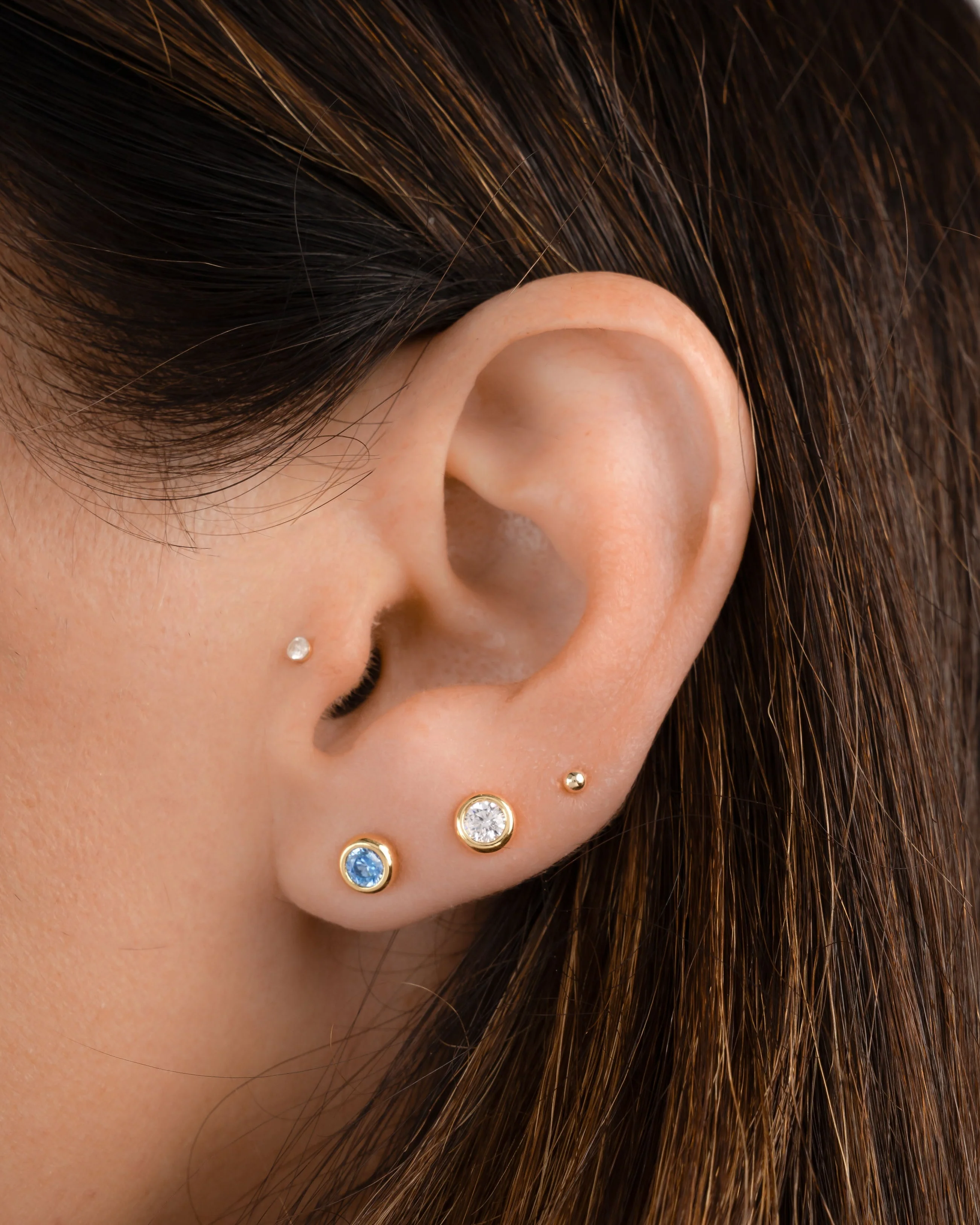Aquamarine Bezel Dome Studs - Image 6