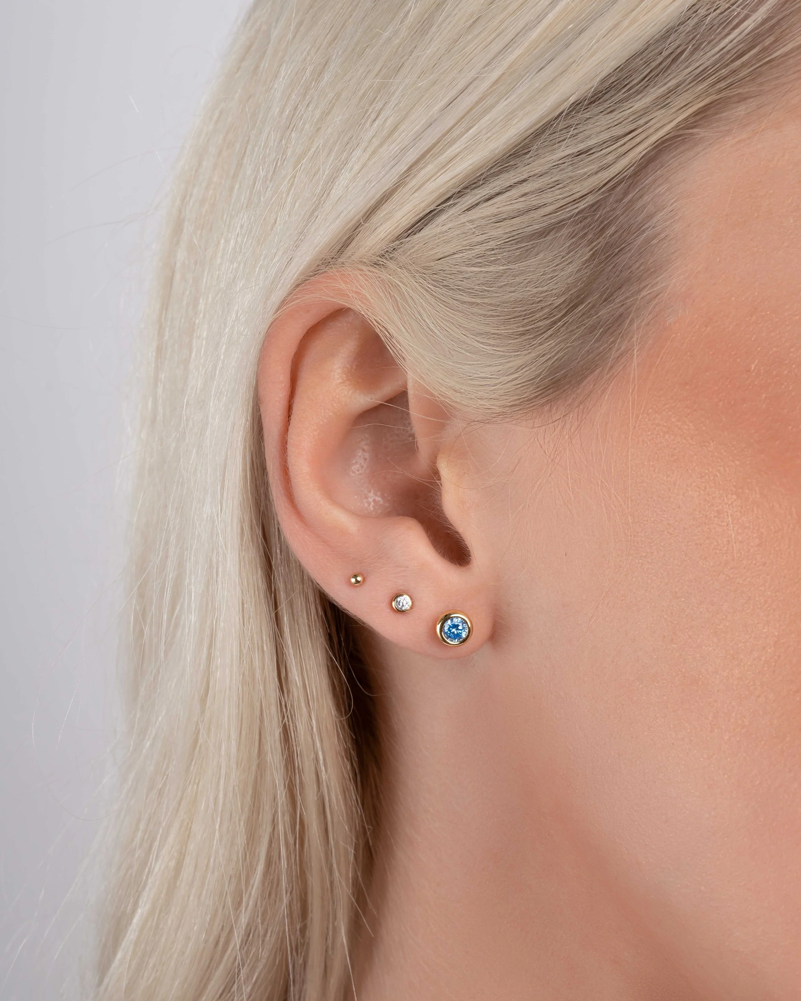Aquamarine Bezel Dome Studs - Image 8