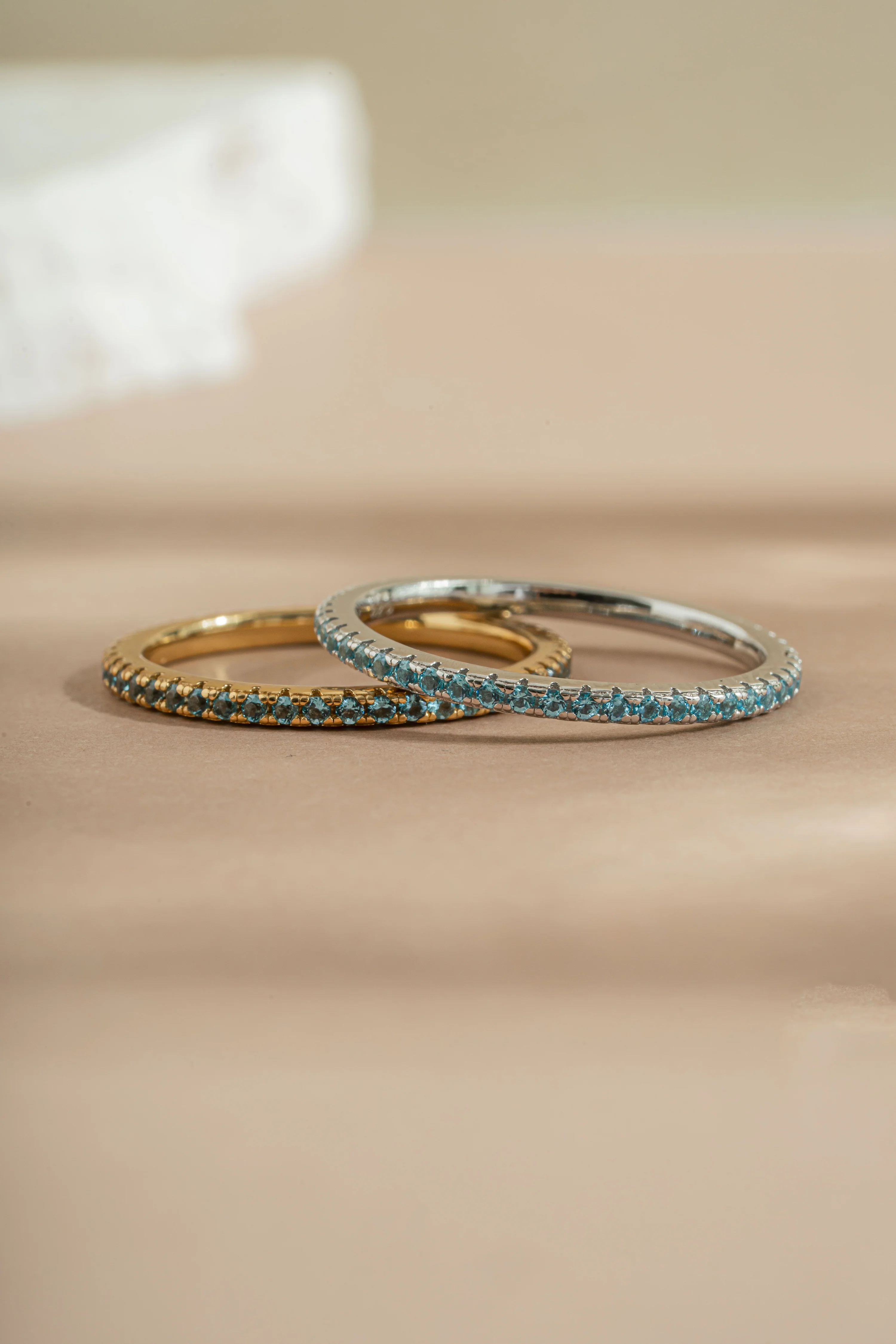 Aquamarine Birthstone Eternity Ring - Image 3