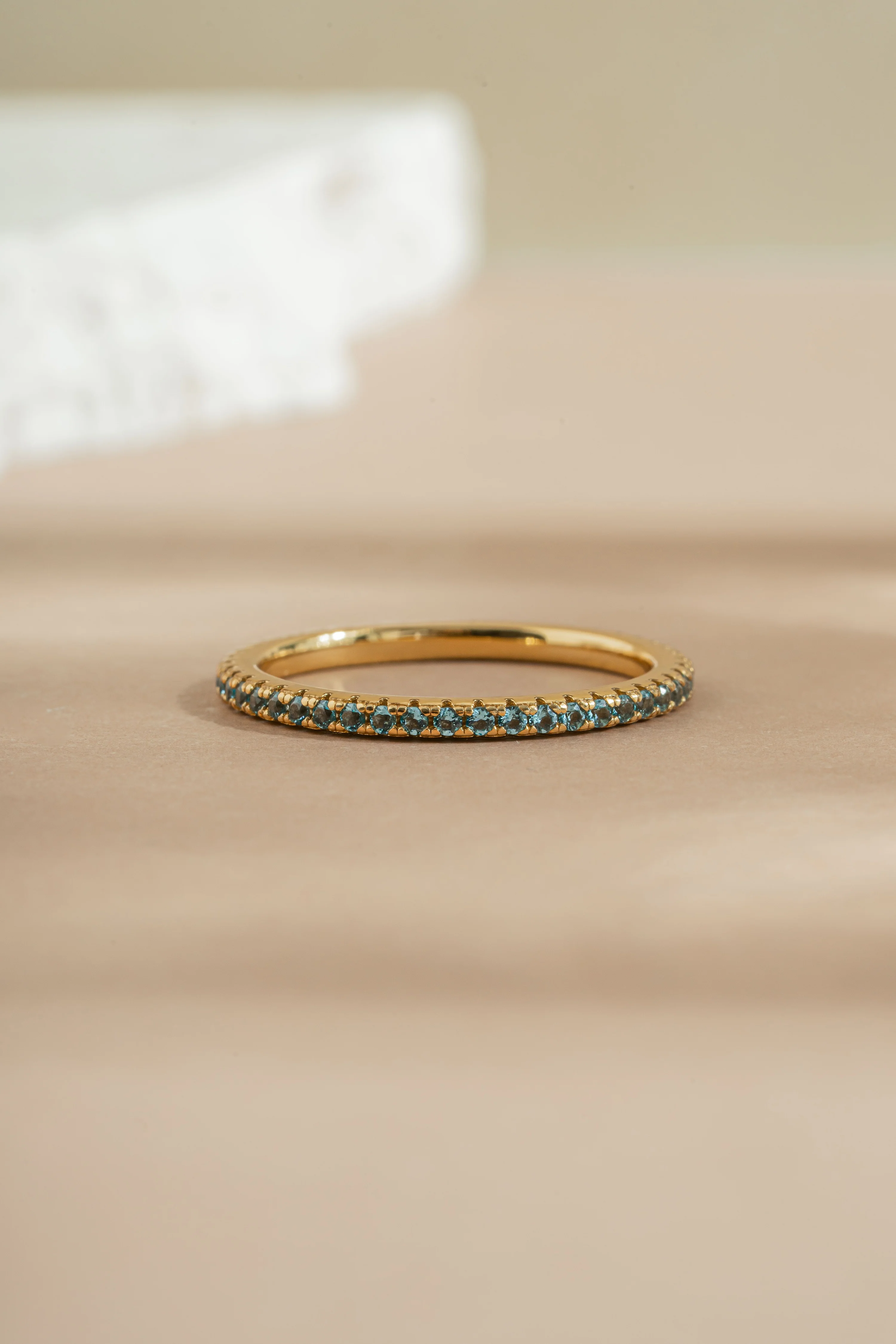 Aquamarine Birthstone Eternity Ring - Image 5