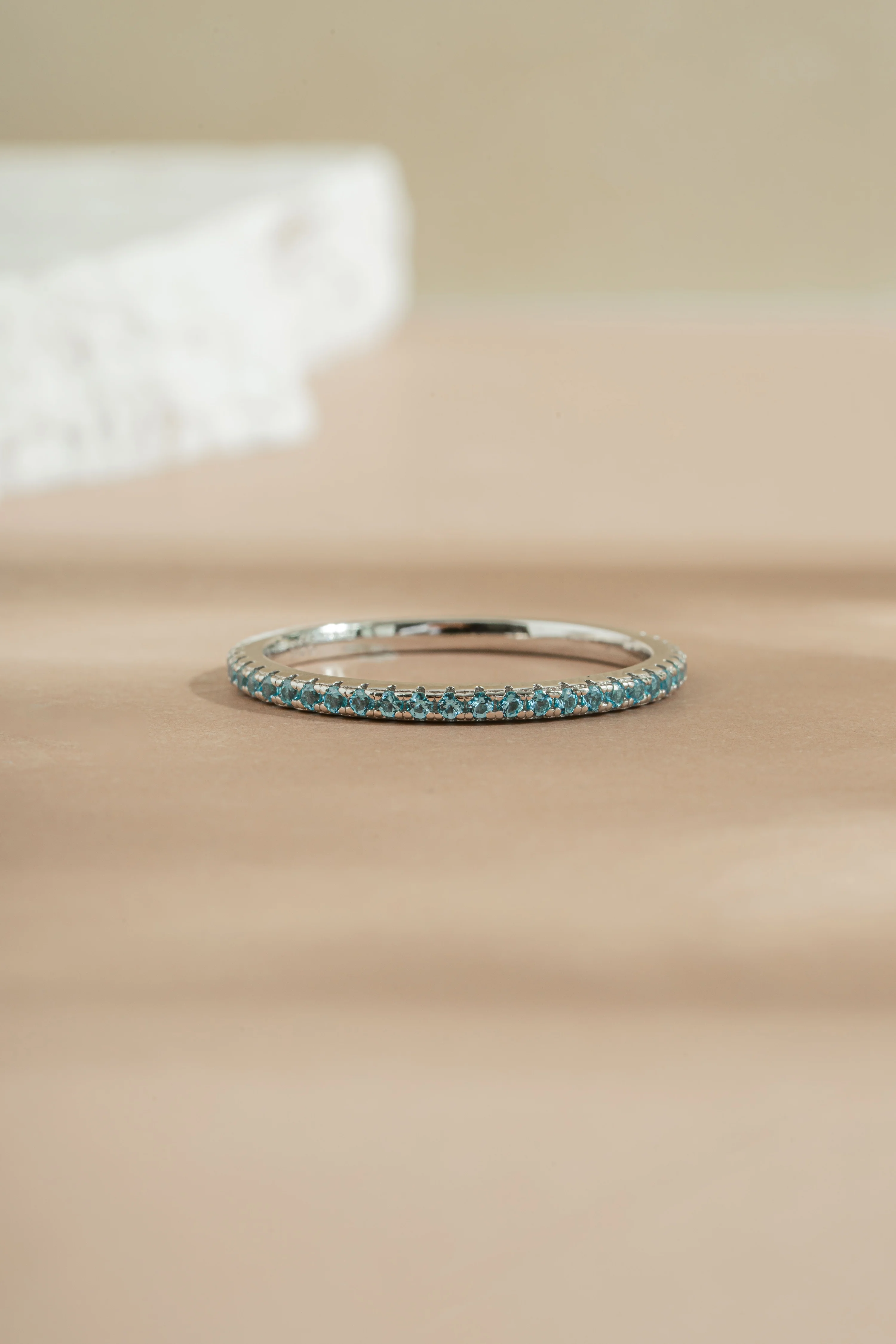 Aquamarine Birthstone Eternity Ring - Image 6