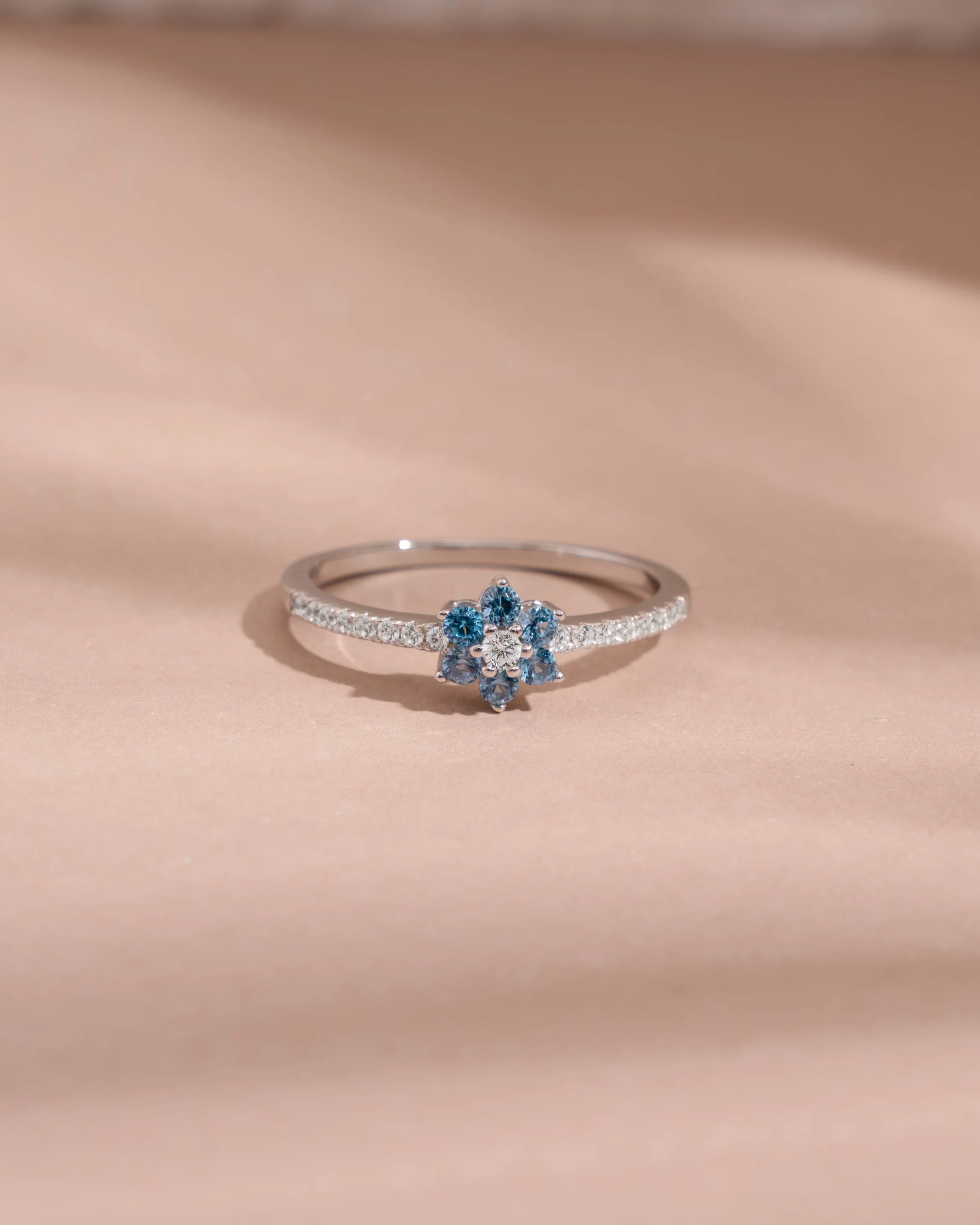 Aquamarine Flower Ring - Image 5