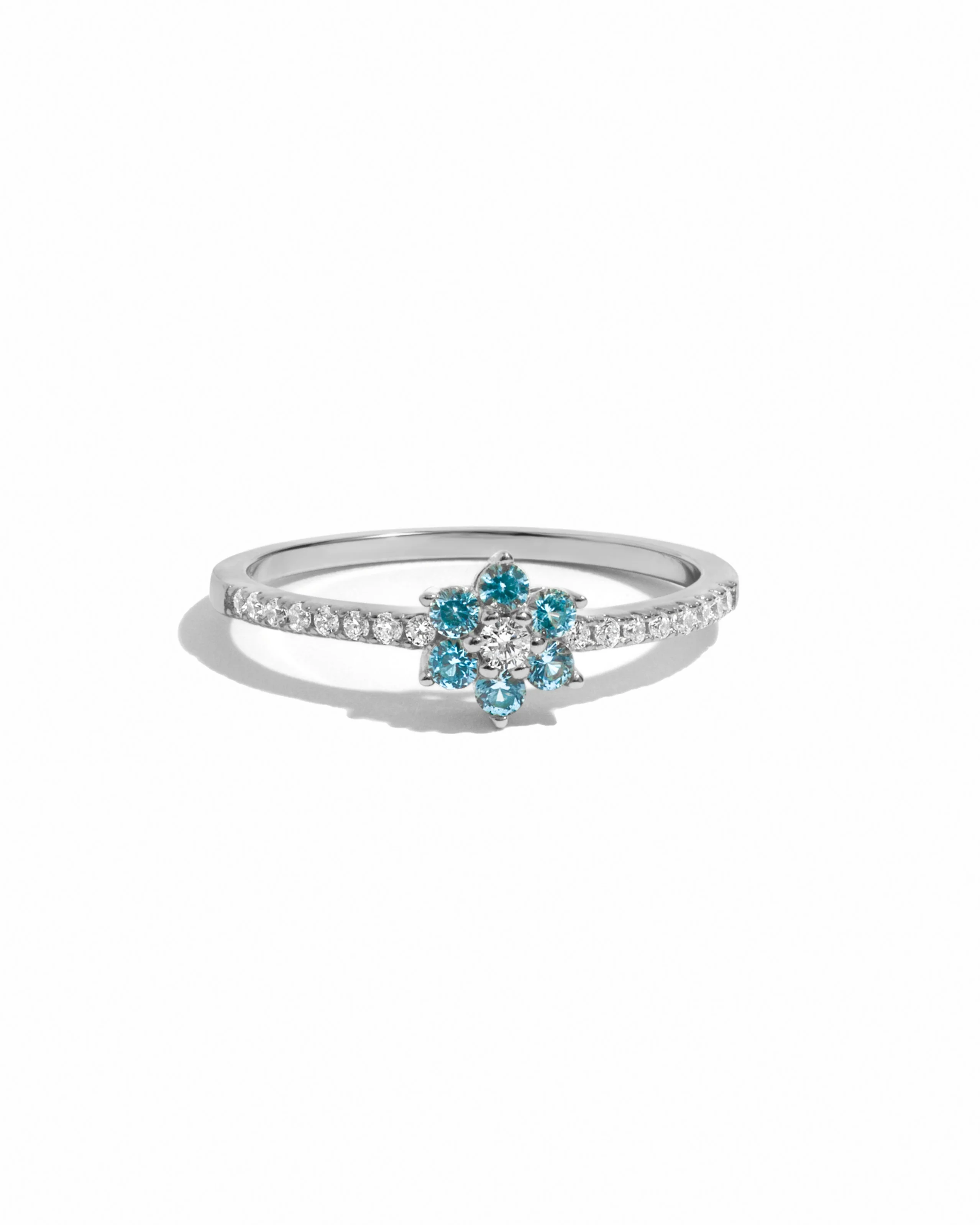 Aquamarine Flower Ring - Image 9