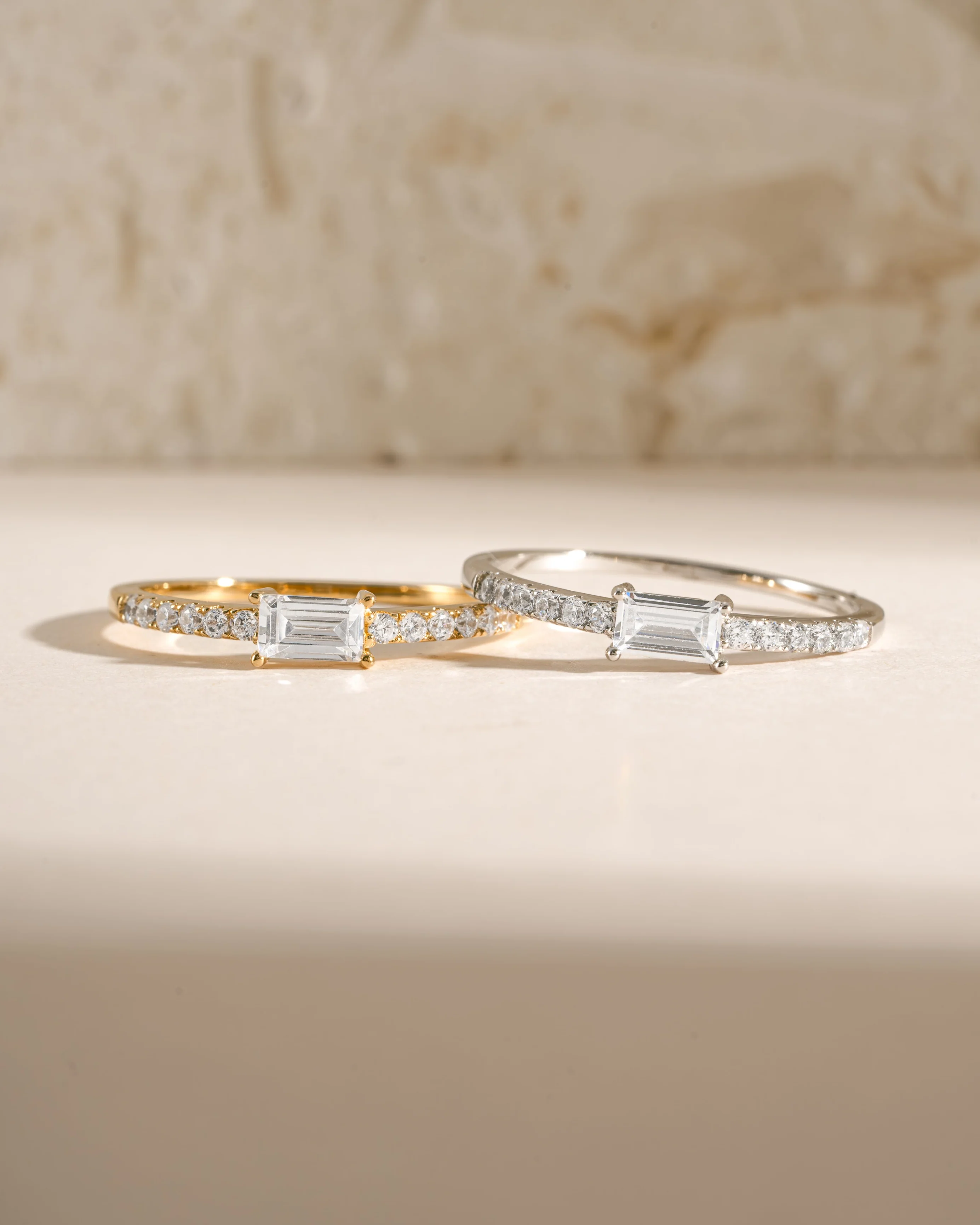 Baguette & CZ Stacking Ring - Image 3